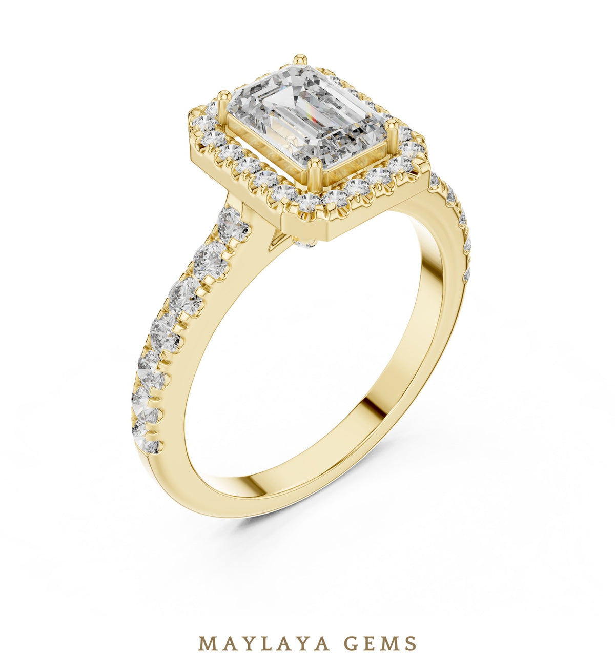 Maylaya gems lab grown diamond ring in yellow gold
