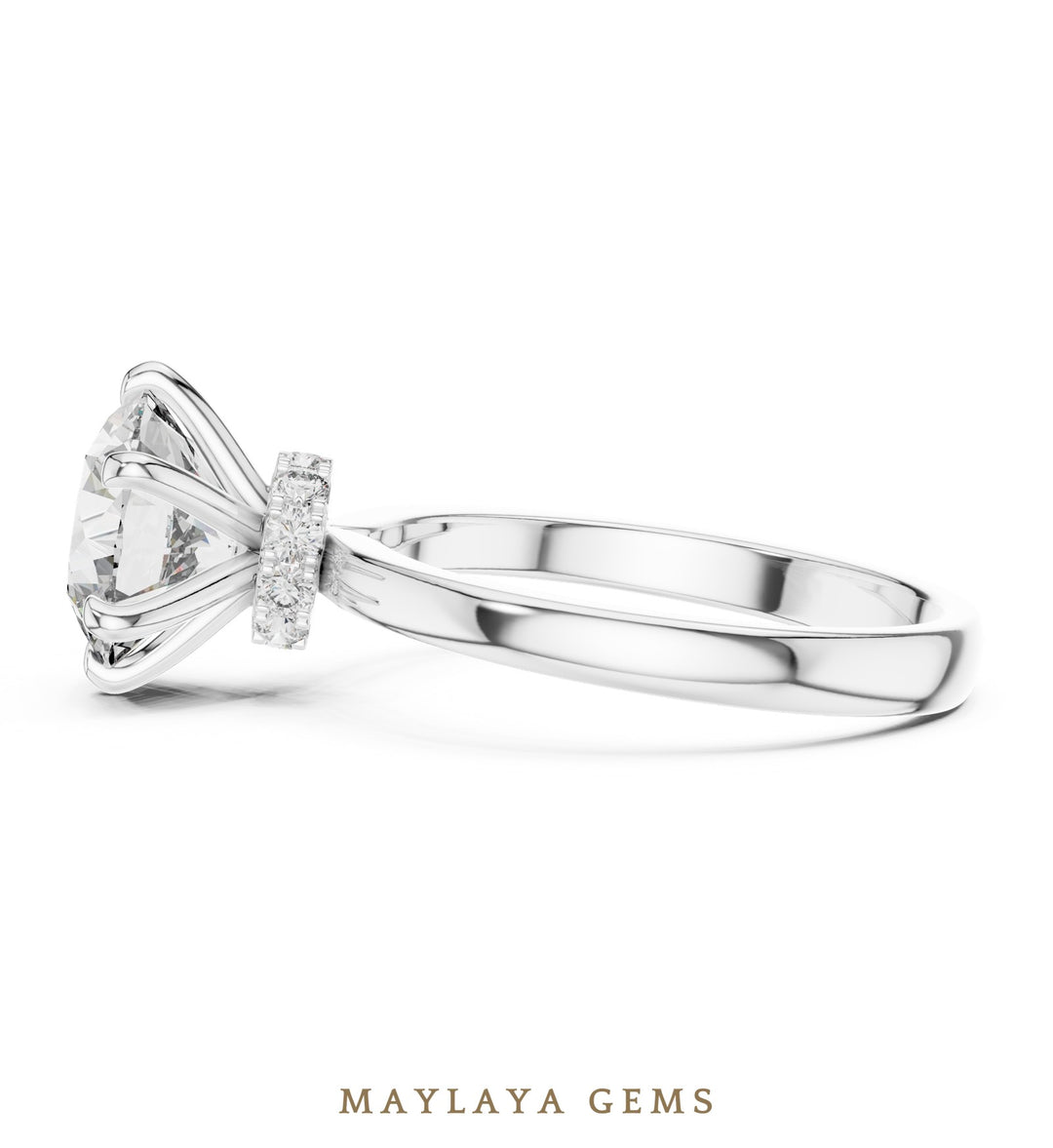 Maylaya Gems lab-grown diamond ring in white gold