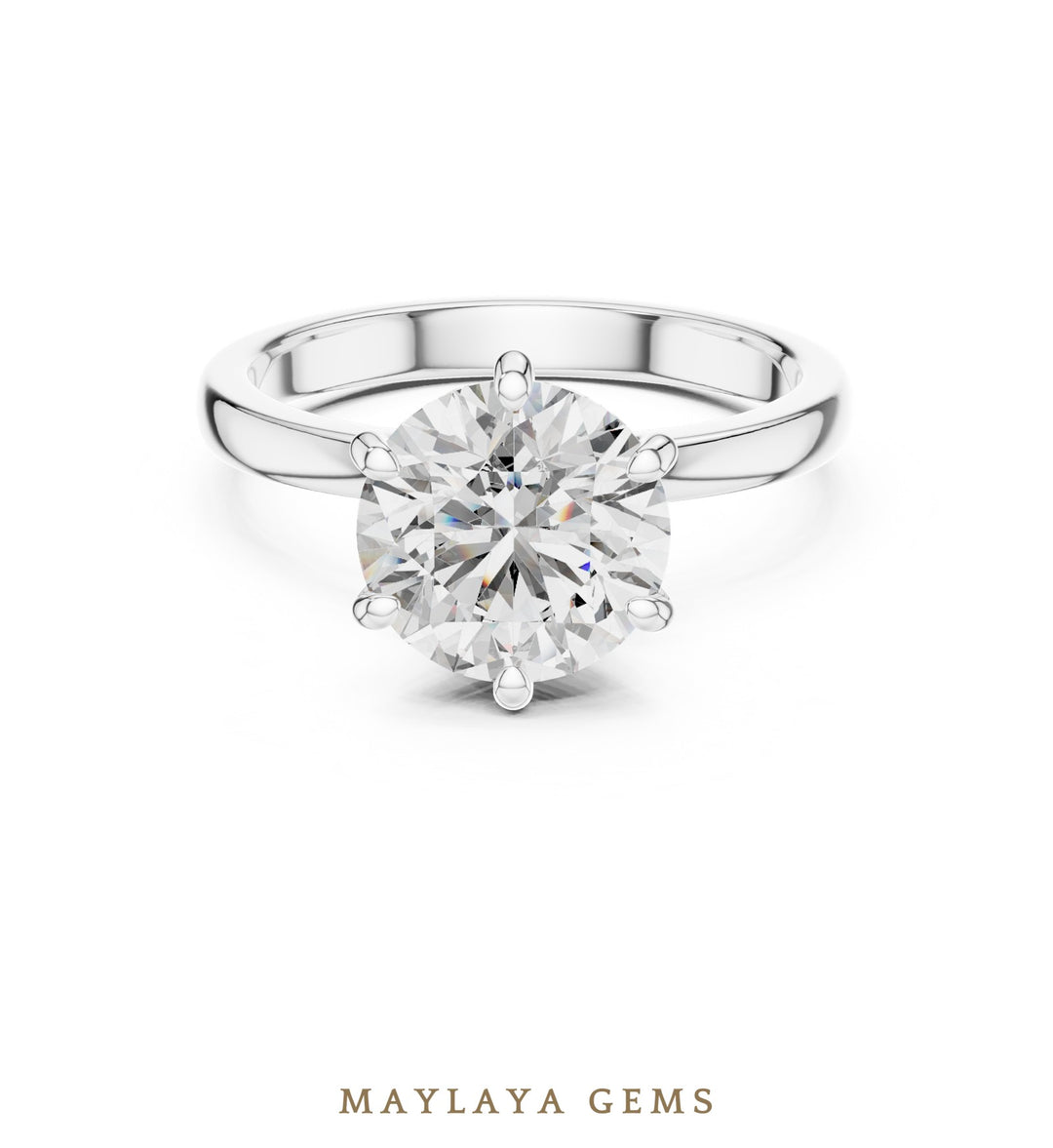 Maylaya Gems lab-grown diamond ring in white gold
