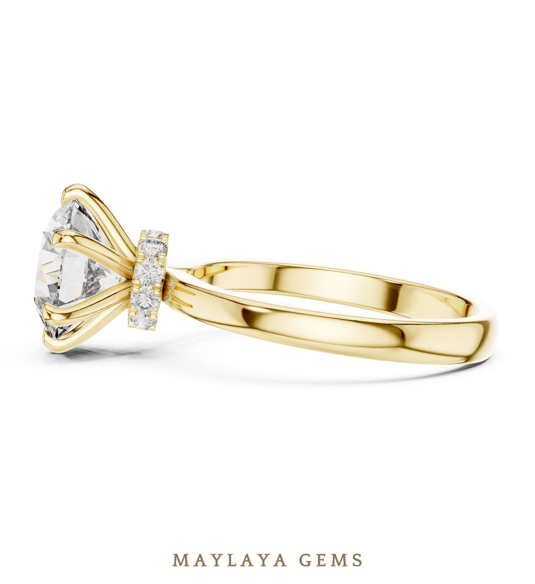Maylaya Gems lab-grown diamond ring in yellow gold