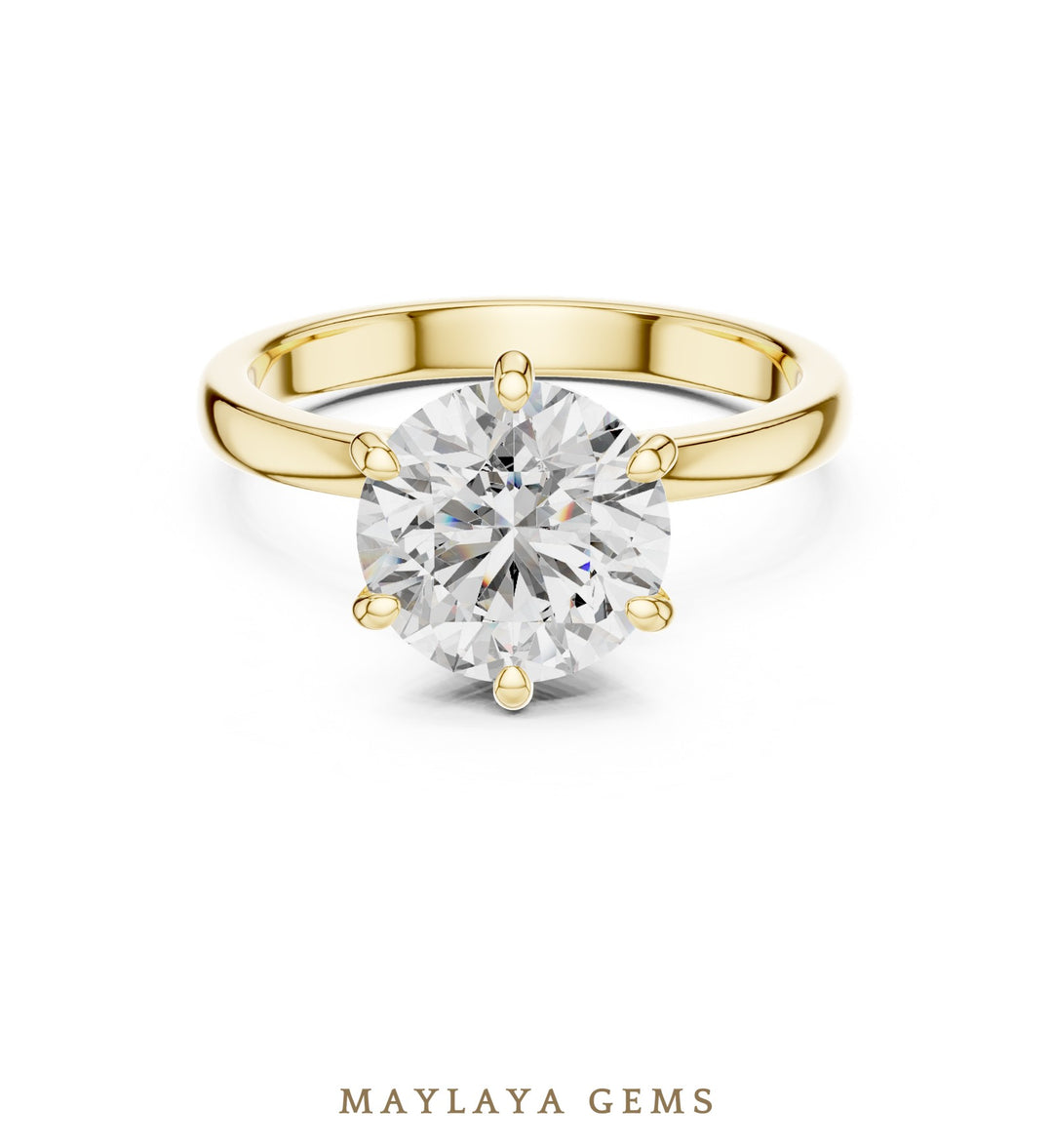 Maylaya Gems lab-grown diamond ring in yellow gold