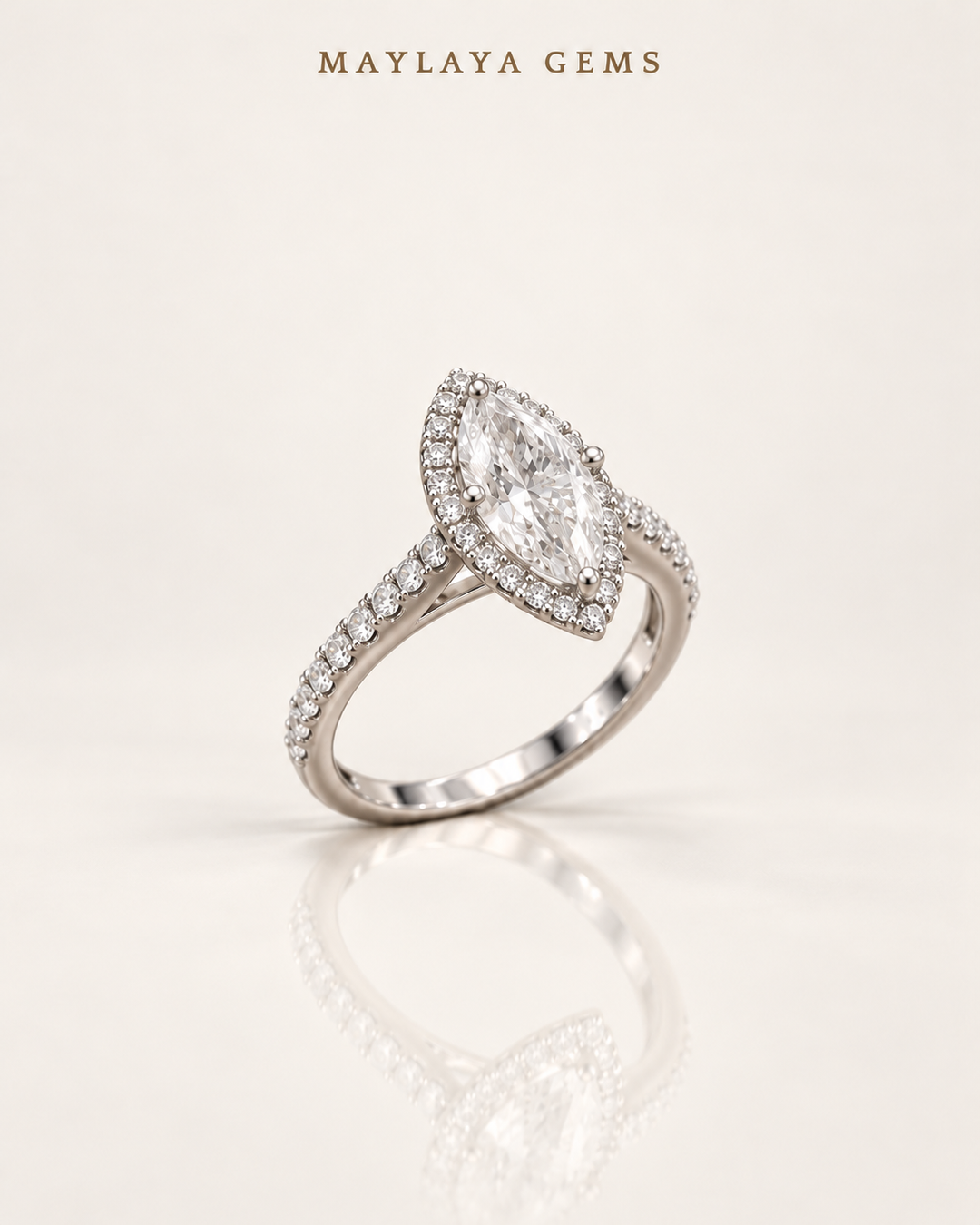 Maylaya Gems M0008 — White Background Duo, soft white standing view