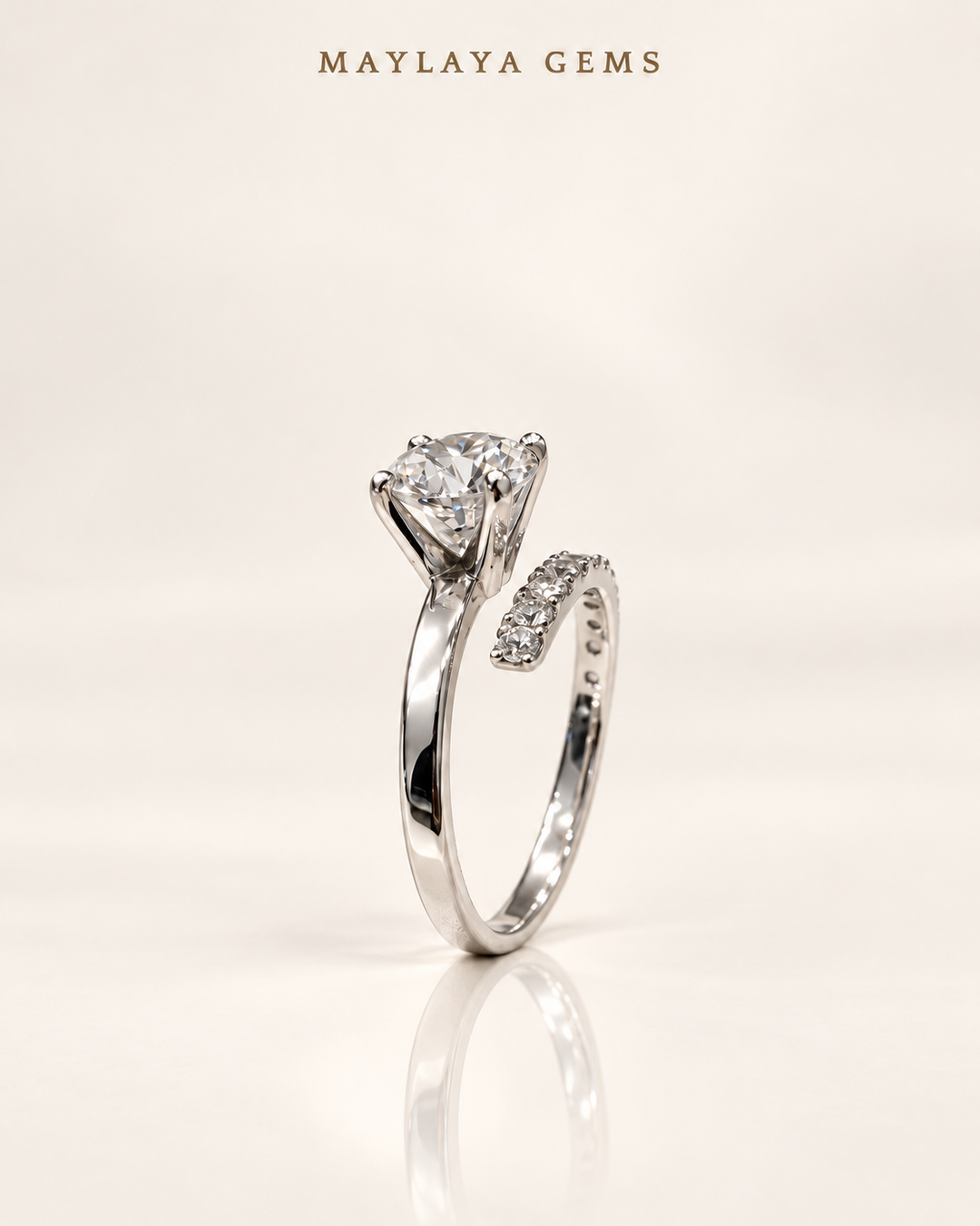 Maylaya Gems M182 — White Background Duo, soft white standing view