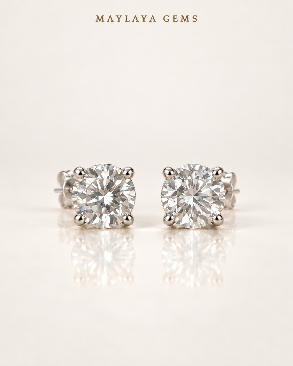 Maylaya gems mge2 — white background duo, soft white standing view