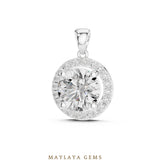 Load image into Gallery viewer, 3.22 ct Round Lab-Grown Diamond Pendant — White Gold. Pendant only; chain not included.
