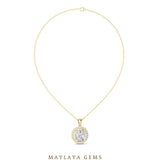 Load image into Gallery viewer, 3.22 ct Round Lab-Grown Diamond Pendant — Yellow Gold. Pendant only; chain not included.
