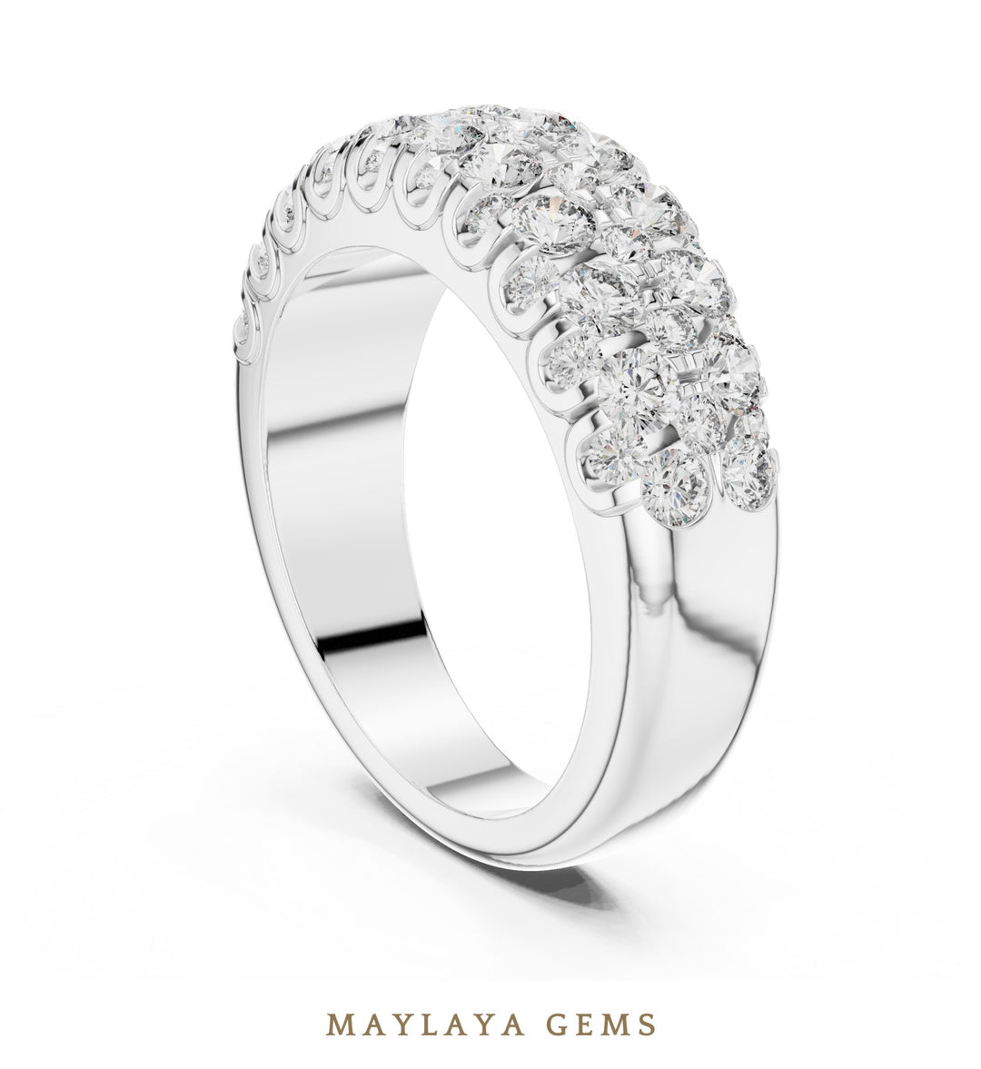 Maylaya Gems lab-grown diamond ring in white gold