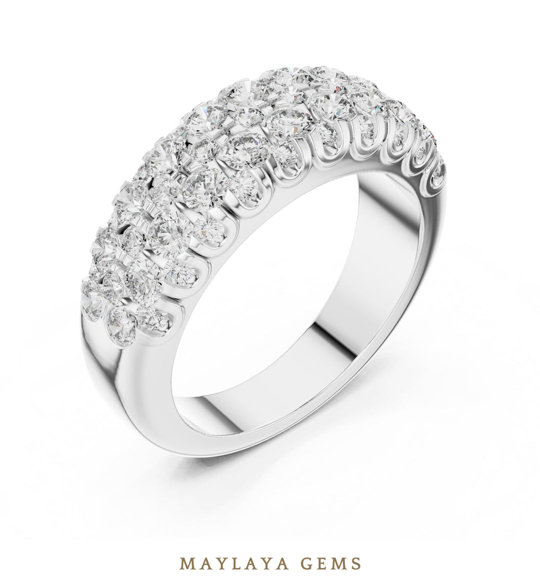 Maylaya Gems lab-grown diamond ring in white gold