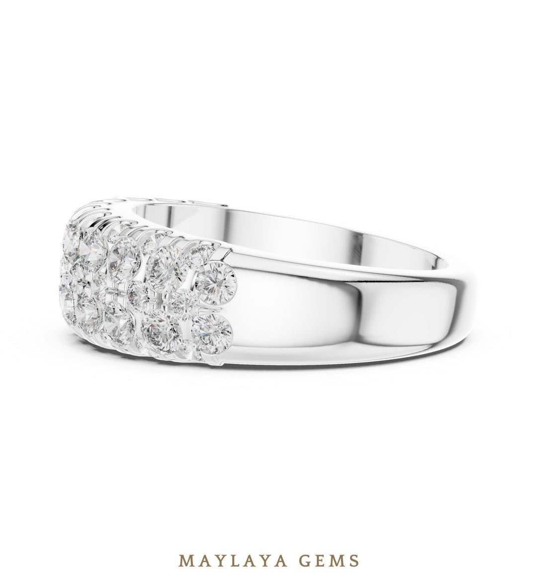 Maylaya Gems lab-grown diamond ring in white gold