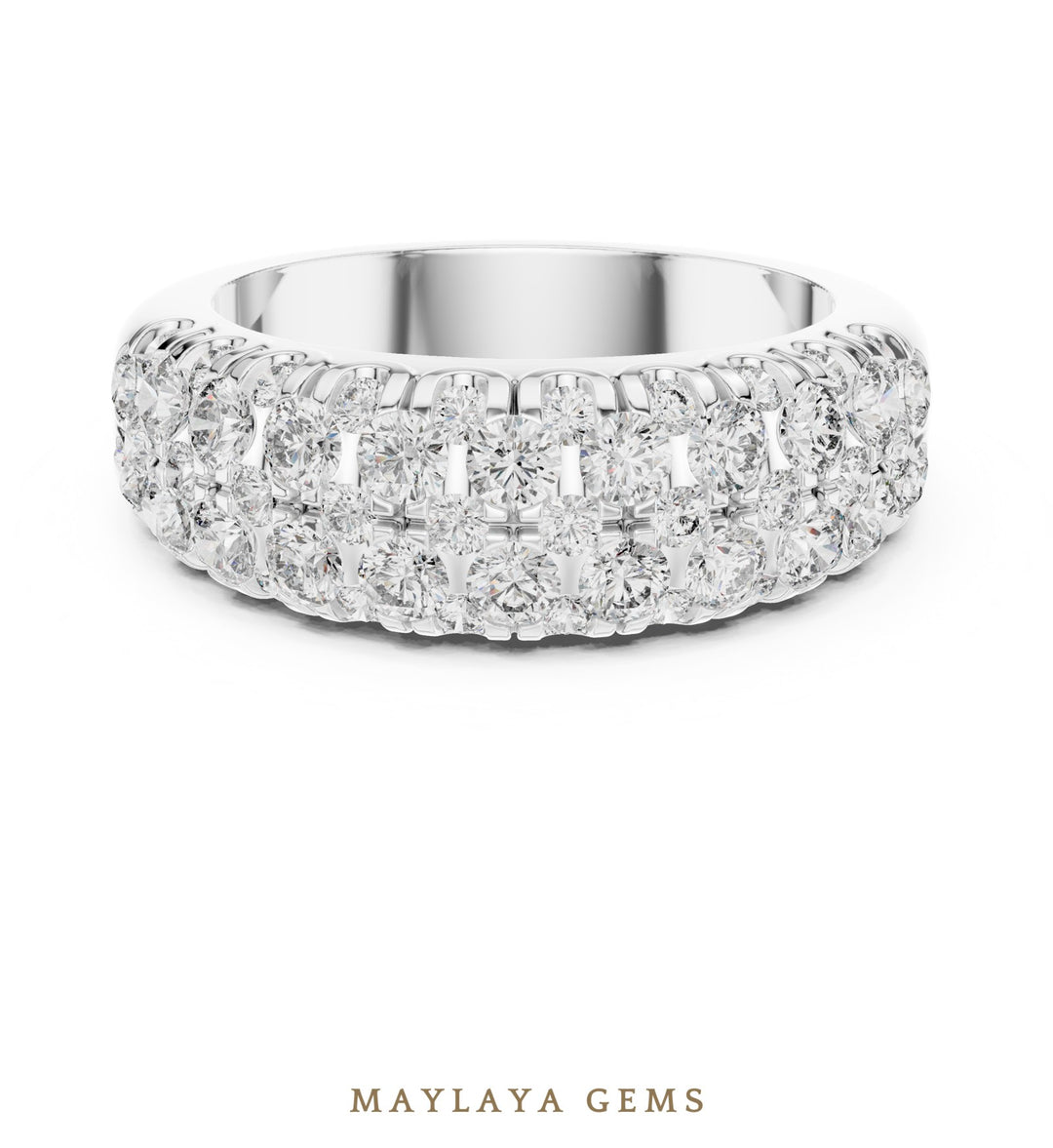 Maylaya Gems lab-grown diamond ring in white gold