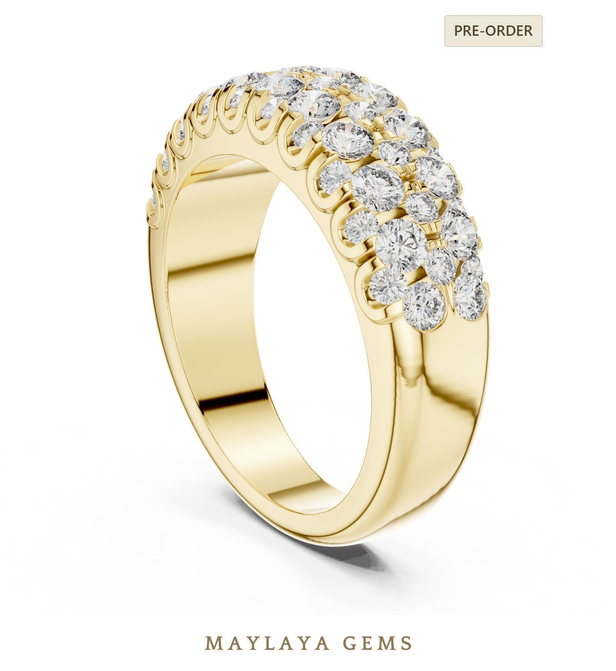 Maylaya gems lab grown diamond ring in yellow gold