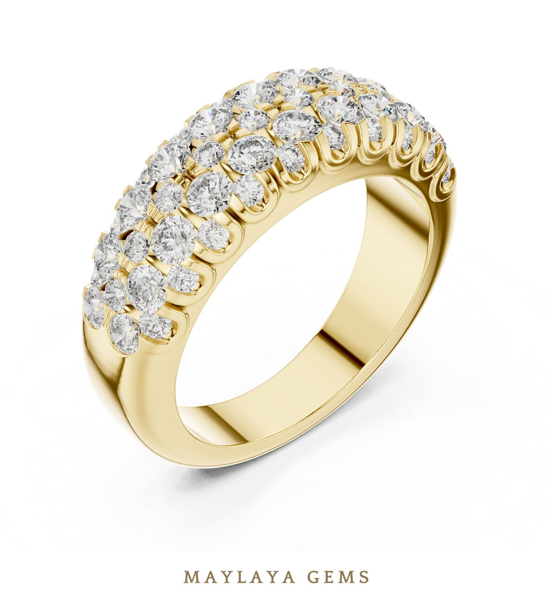 Maylaya Gems lab-grown diamond ring in yellow gold