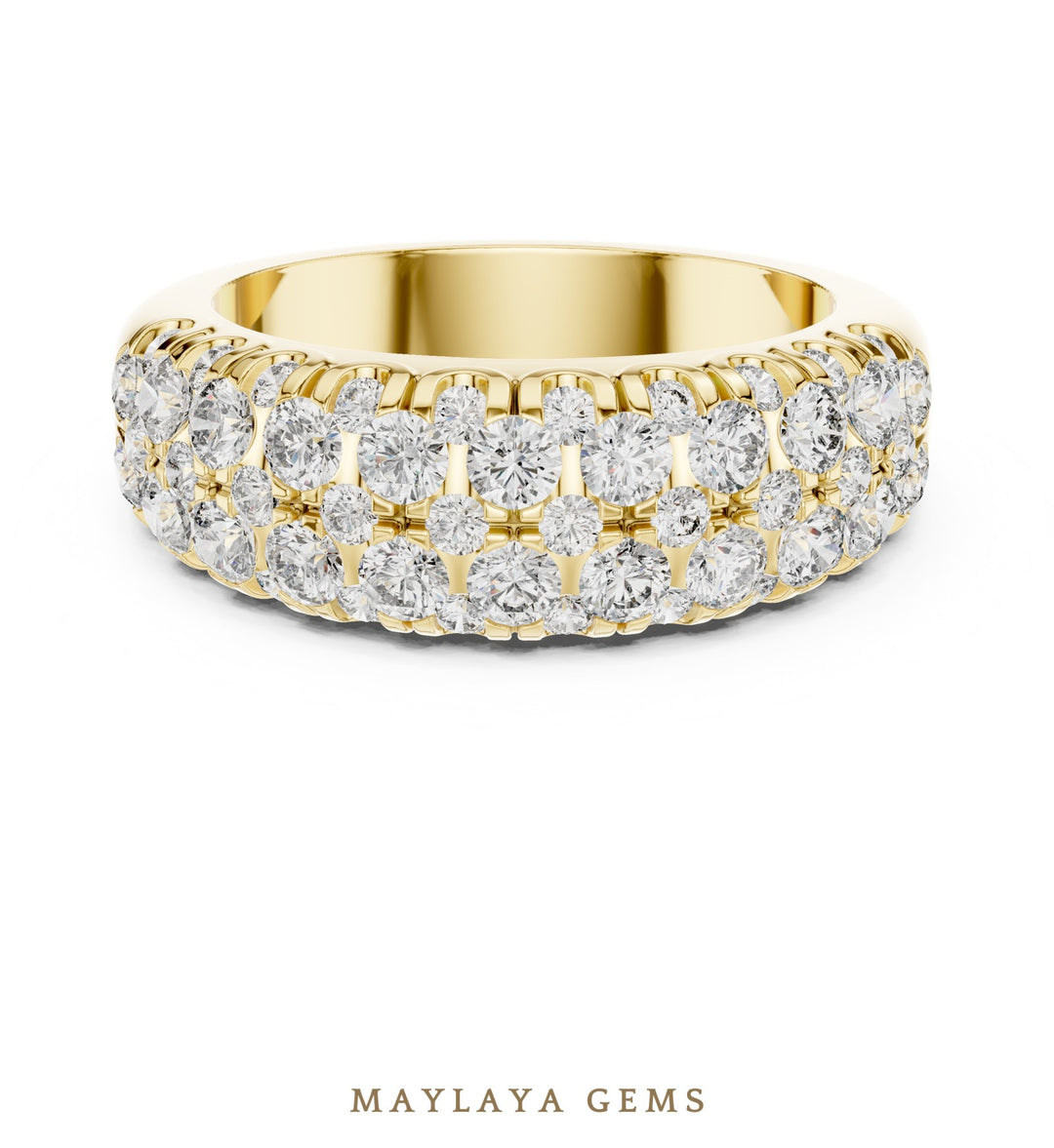 Maylaya Gems lab-grown diamond ring in yellow gold