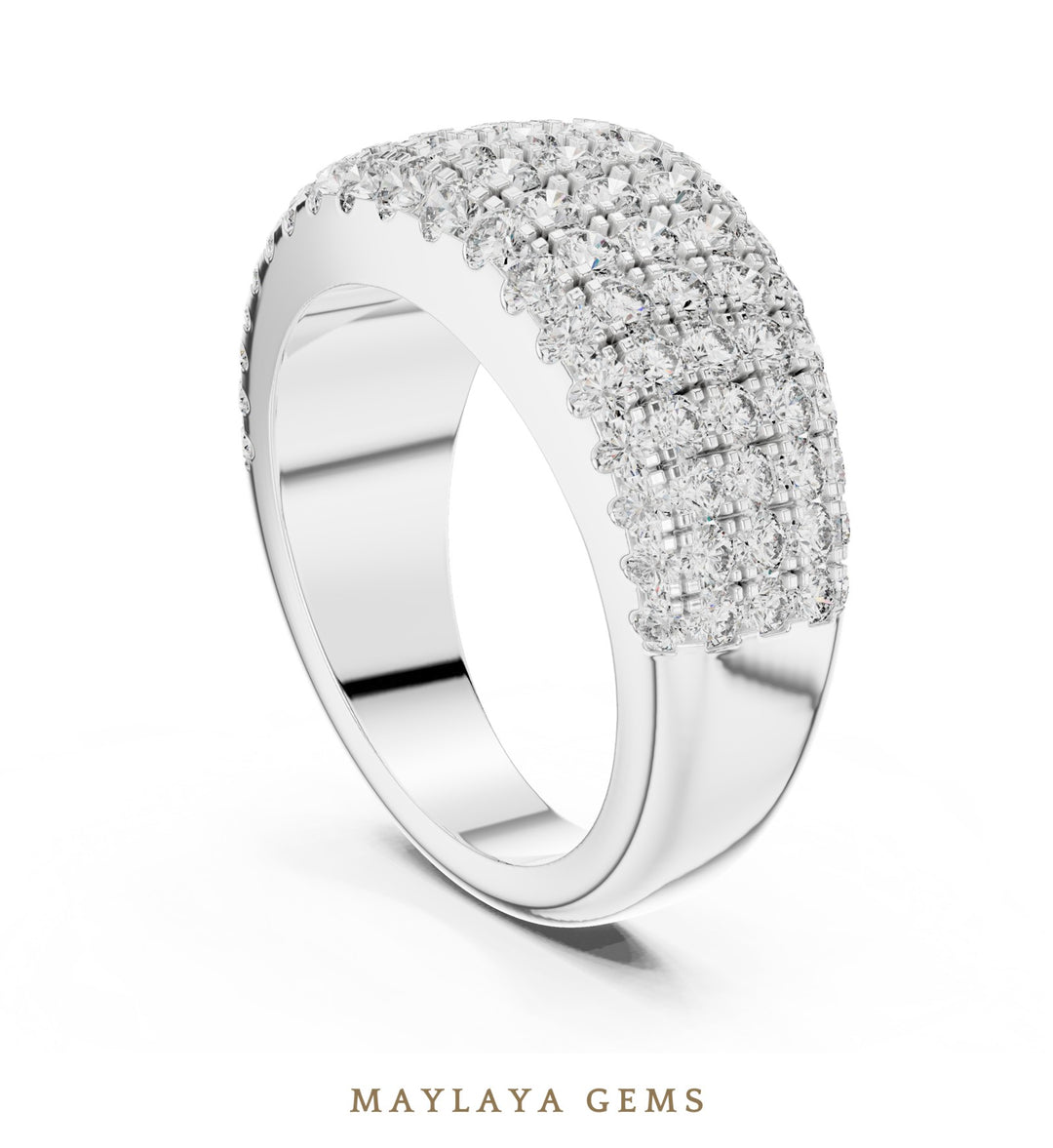 Maylaya Gems lab-grown diamond ring in white gold