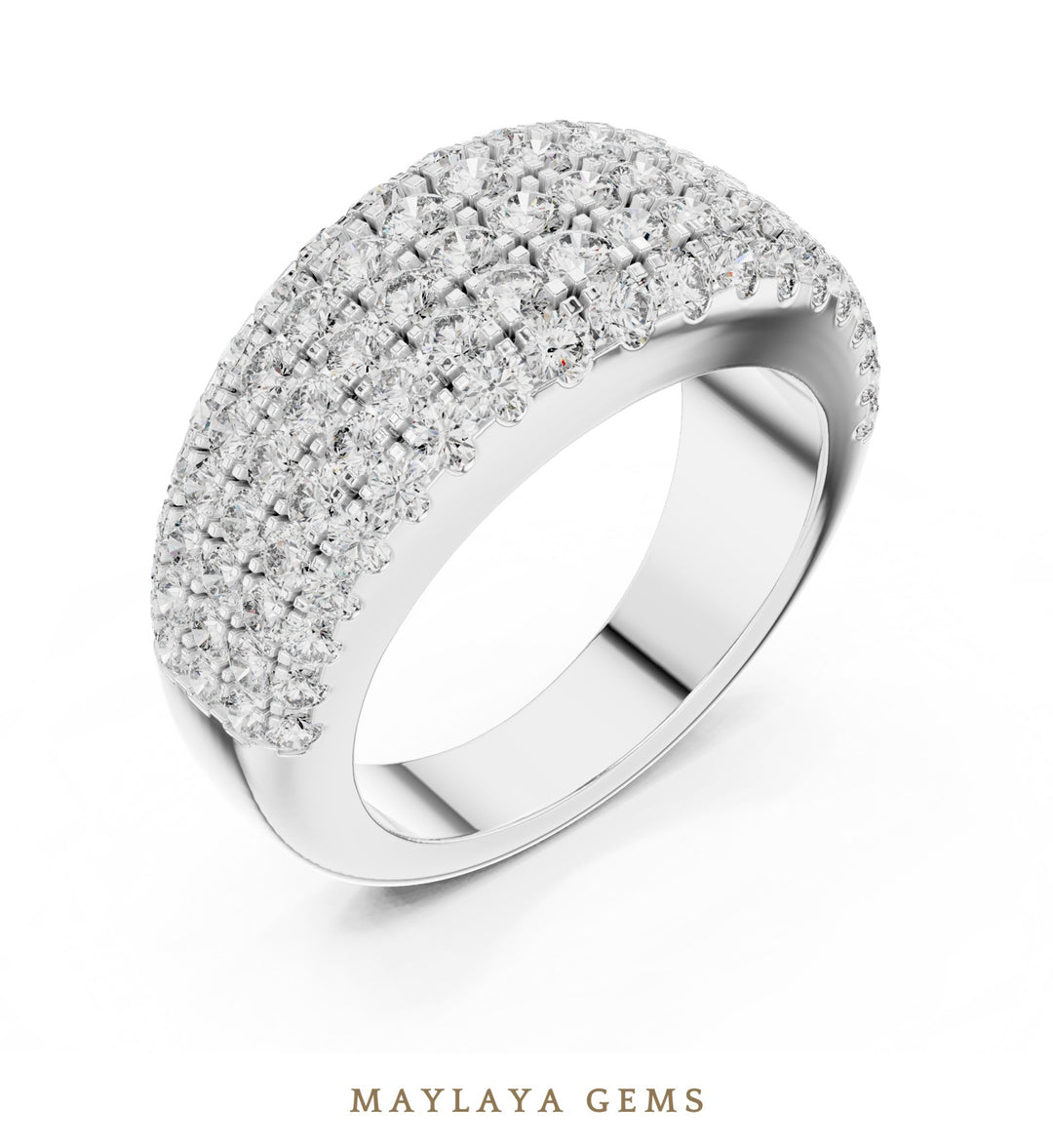 Maylaya Gems lab-grown diamond ring in white gold
