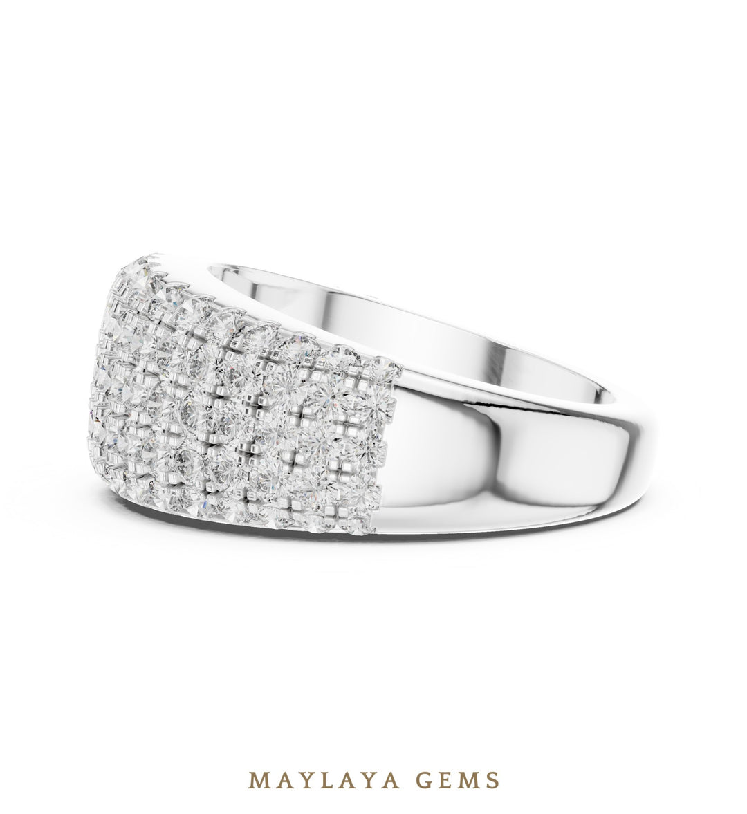 Maylaya Gems lab-grown diamond ring in white gold