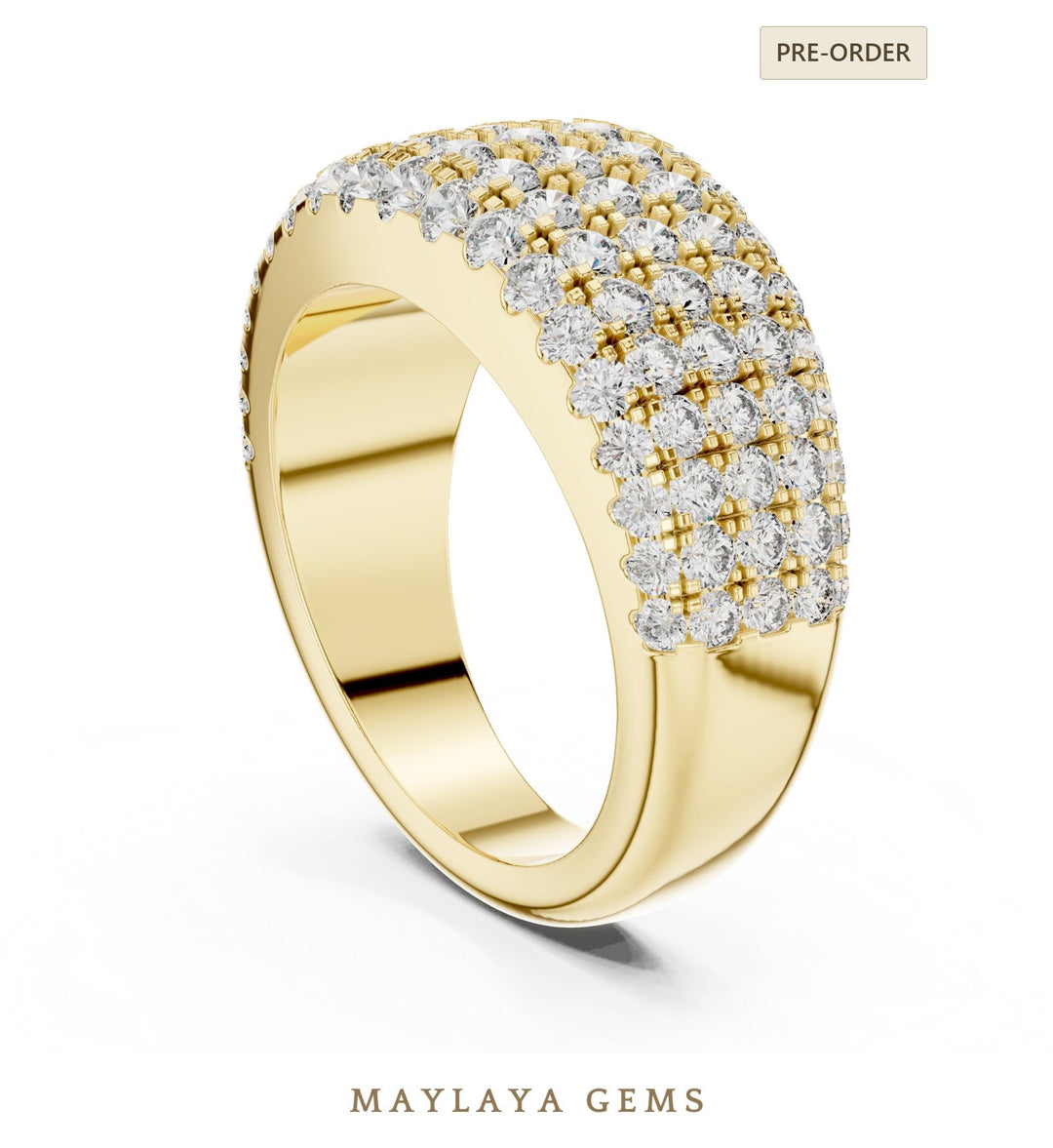 Maylaya Gems lab-grown diamond ring in yellow gold