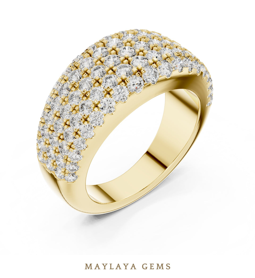 Maylaya Gems lab-grown diamond ring in yellow gold