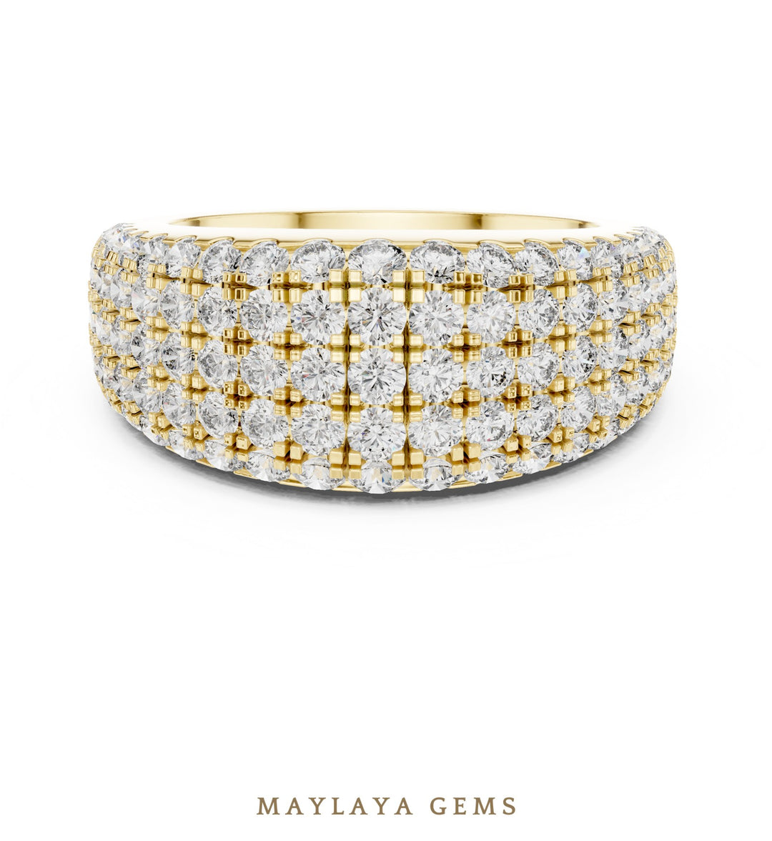 Maylaya Gems lab-grown diamond ring in yellow gold