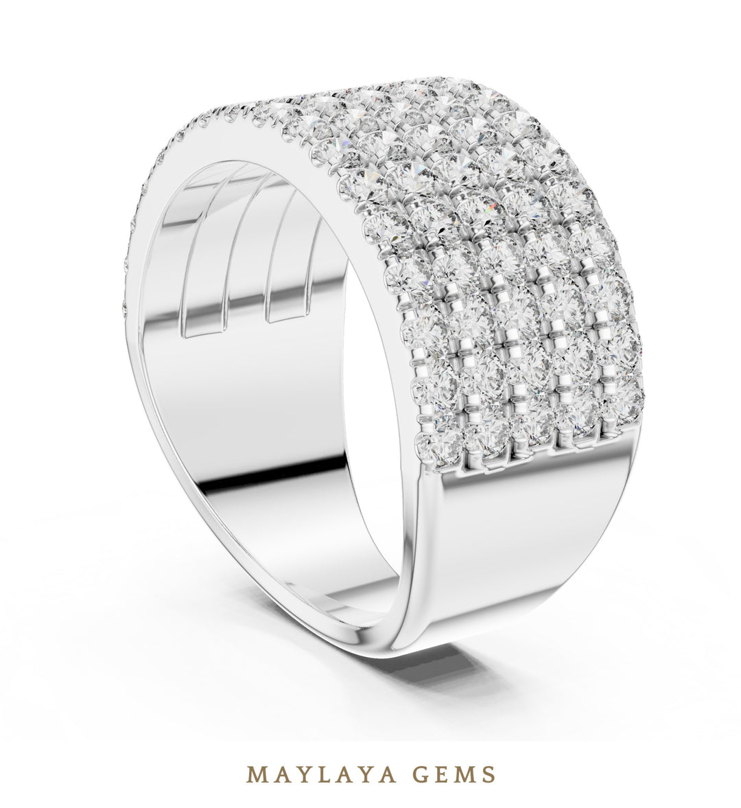 Maylaya Gems lab-grown diamond ring in white gold