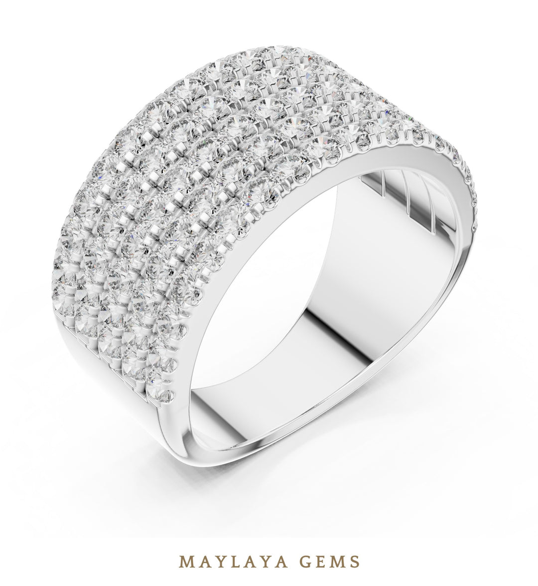 Maylaya Gems lab-grown diamond ring in white gold