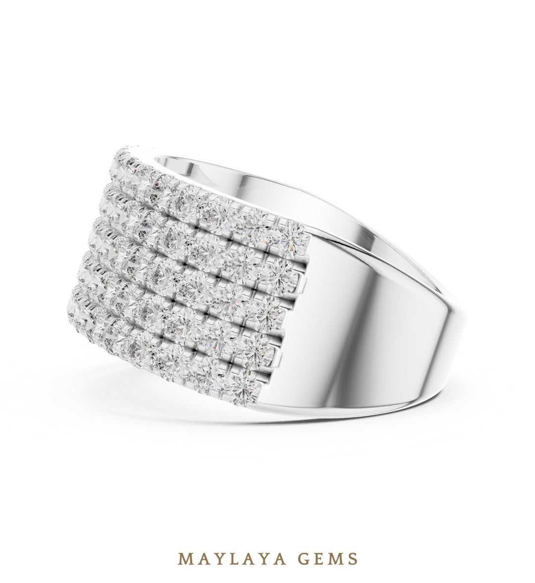 Maylaya Gems lab-grown diamond ring in white gold