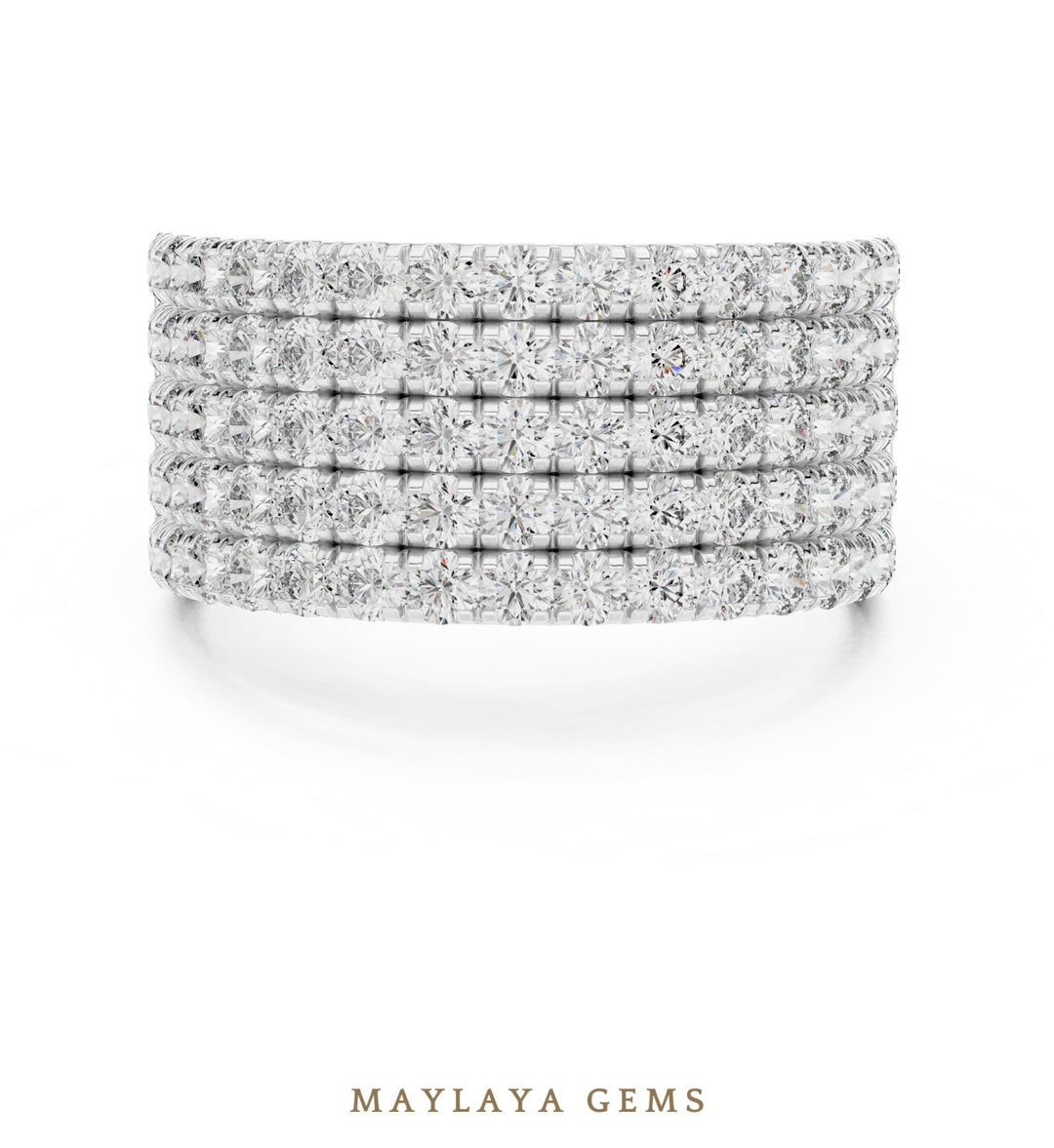 Maylaya Gems lab-grown diamond ring in white gold