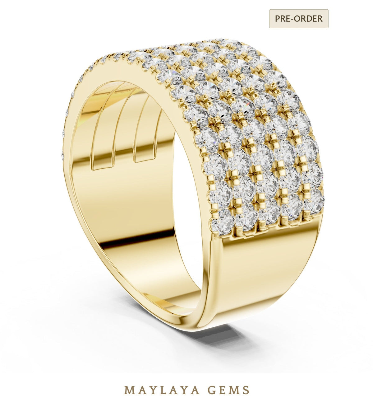 Maylaya gems lab grown diamond ring in yellow gold