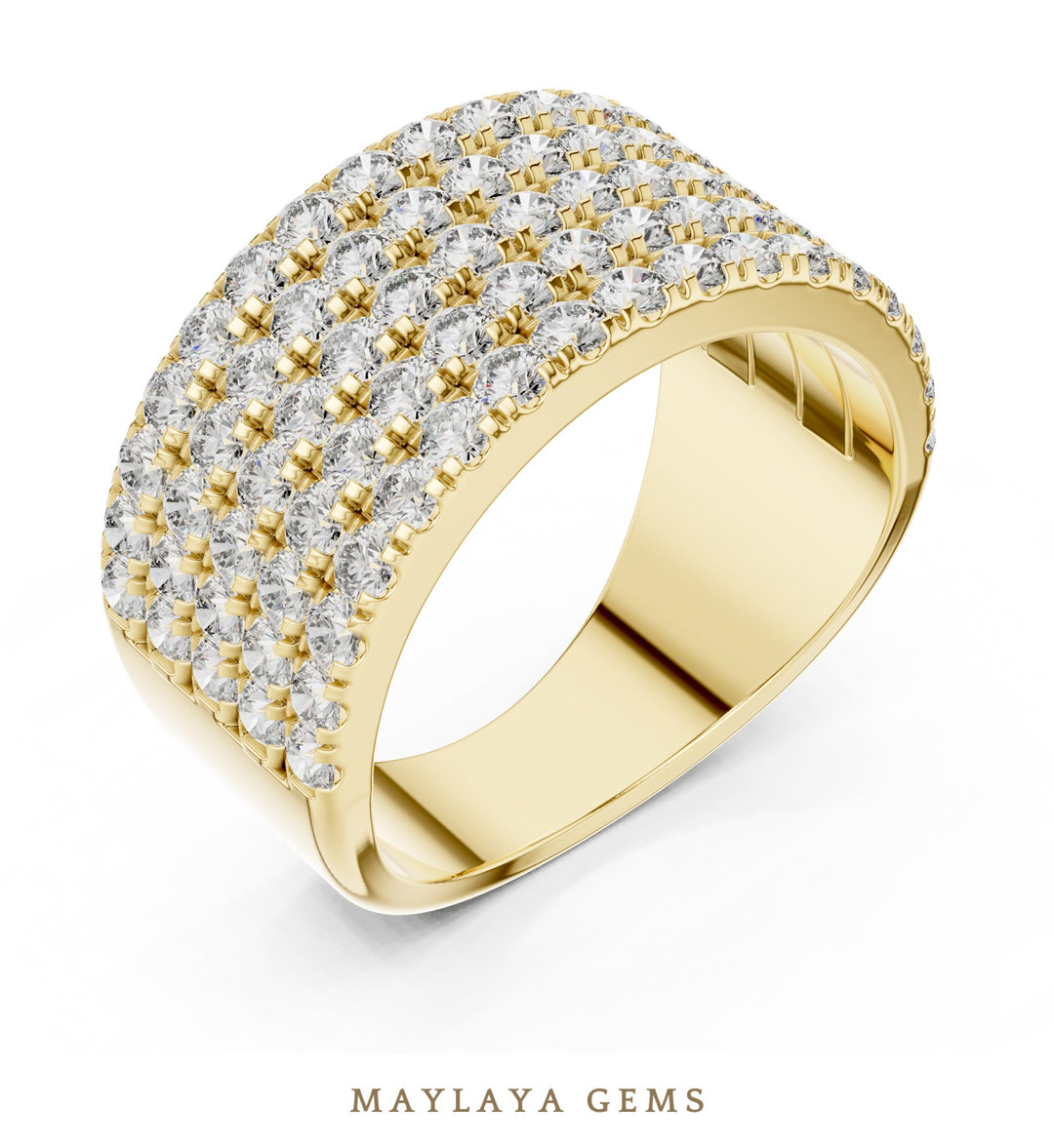 Maylaya Gems lab-grown diamond ring in yellow gold