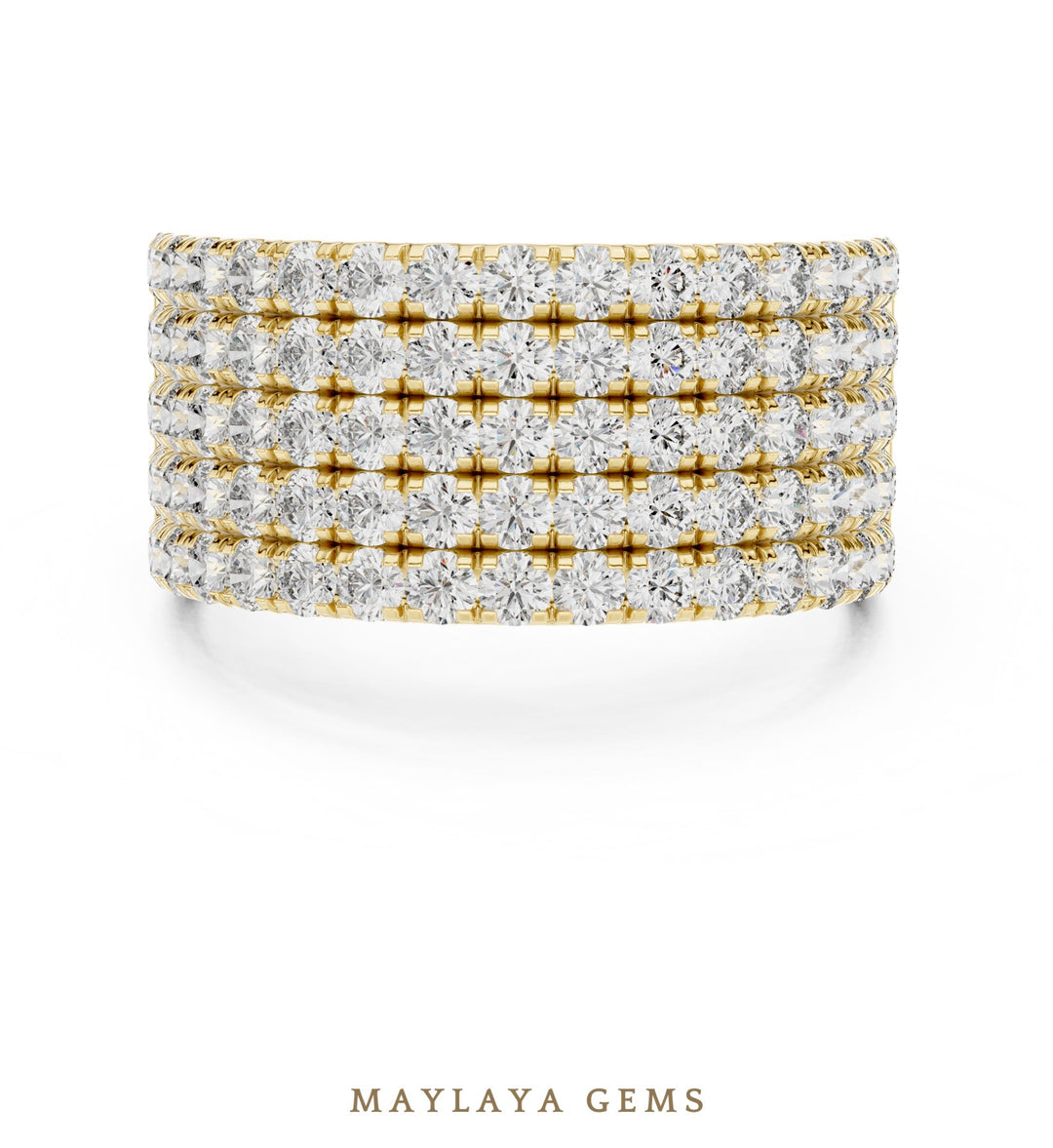 Maylaya Gems lab-grown diamond ring in yellow gold