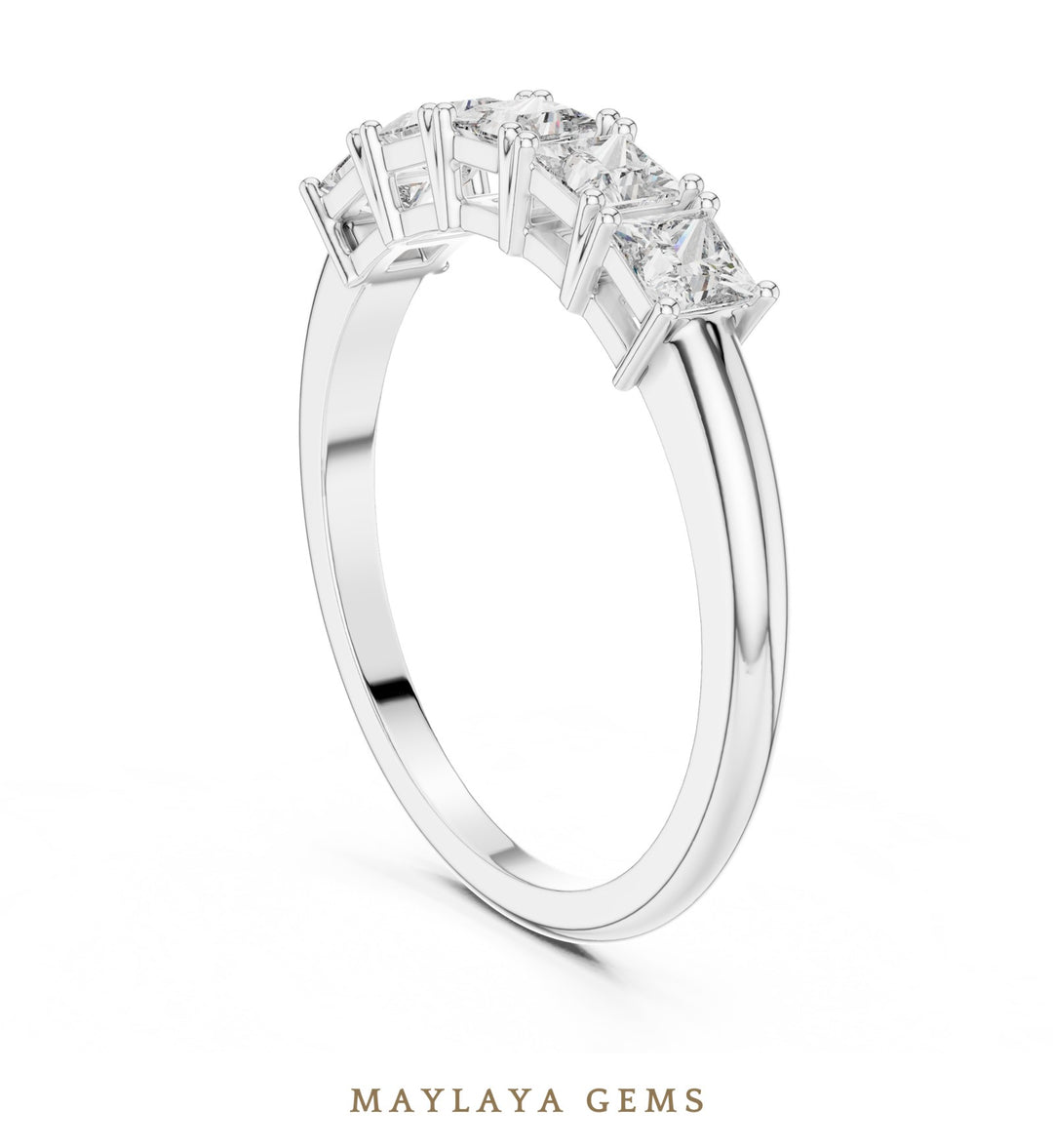 Maylaya Gems lab-grown diamond ring in white gold