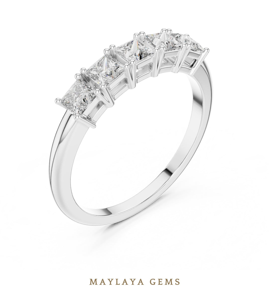 Maylaya Gems lab-grown diamond ring in white gold