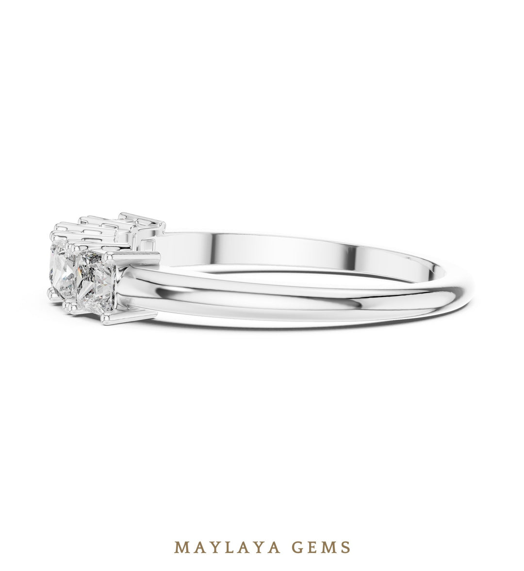 Maylaya Gems lab-grown diamond ring in white gold