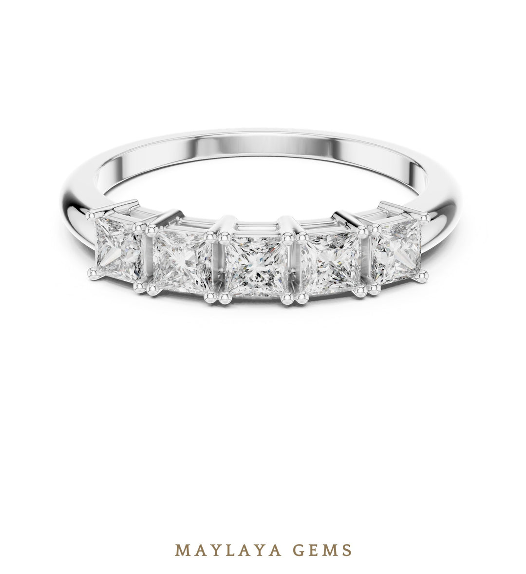Maylaya Gems lab-grown diamond ring in white gold