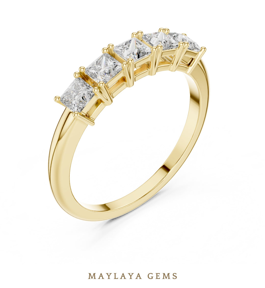 Maylaya Gems lab-grown diamond ring in yellow gold