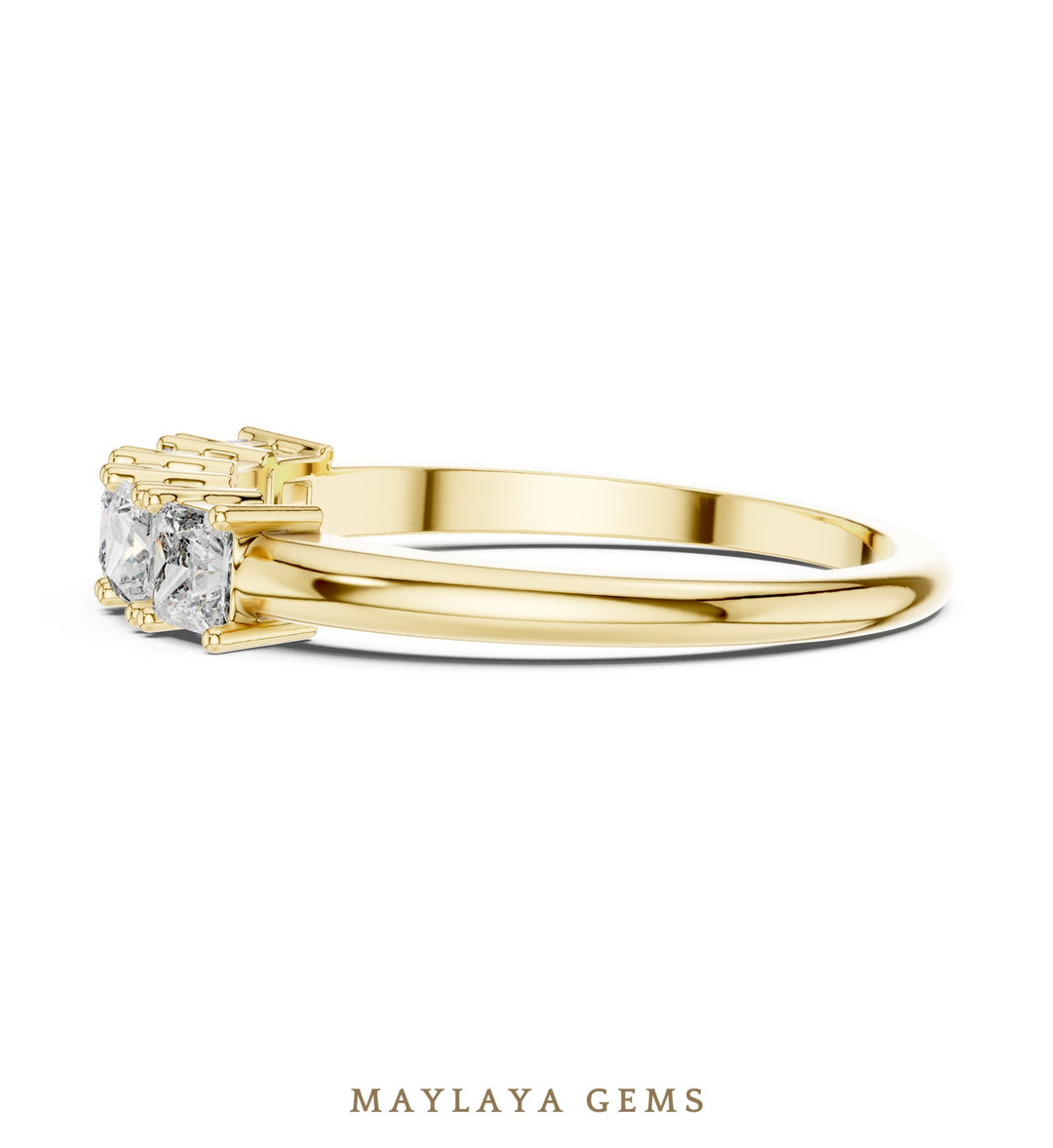 Maylaya Gems lab-grown diamond ring in yellow gold