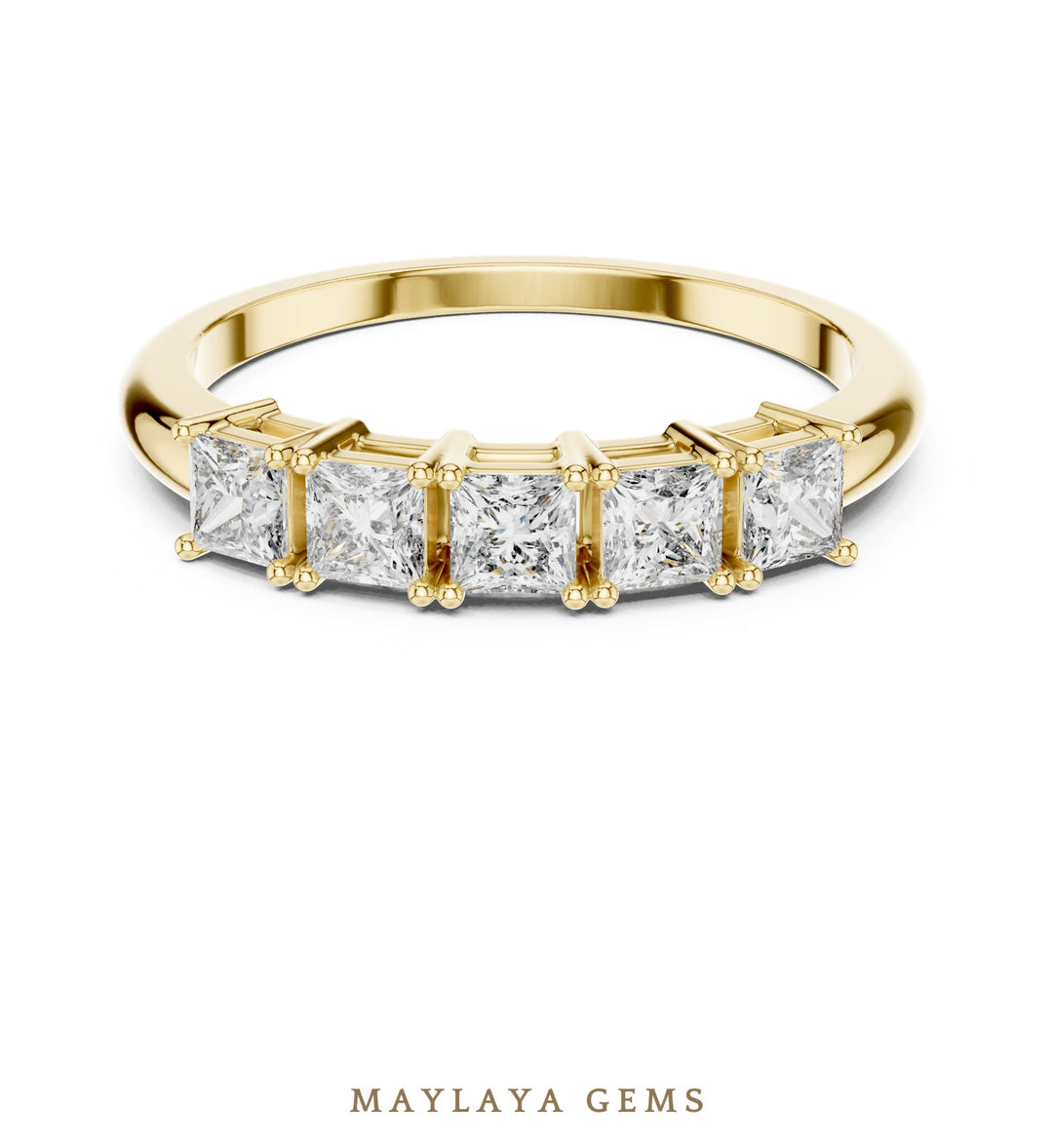 Maylaya Gems lab-grown diamond ring in yellow gold