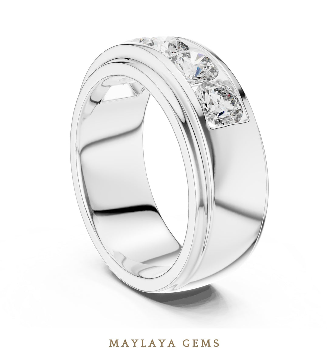 Maylaya Gems lab-grown diamond ring in white gold