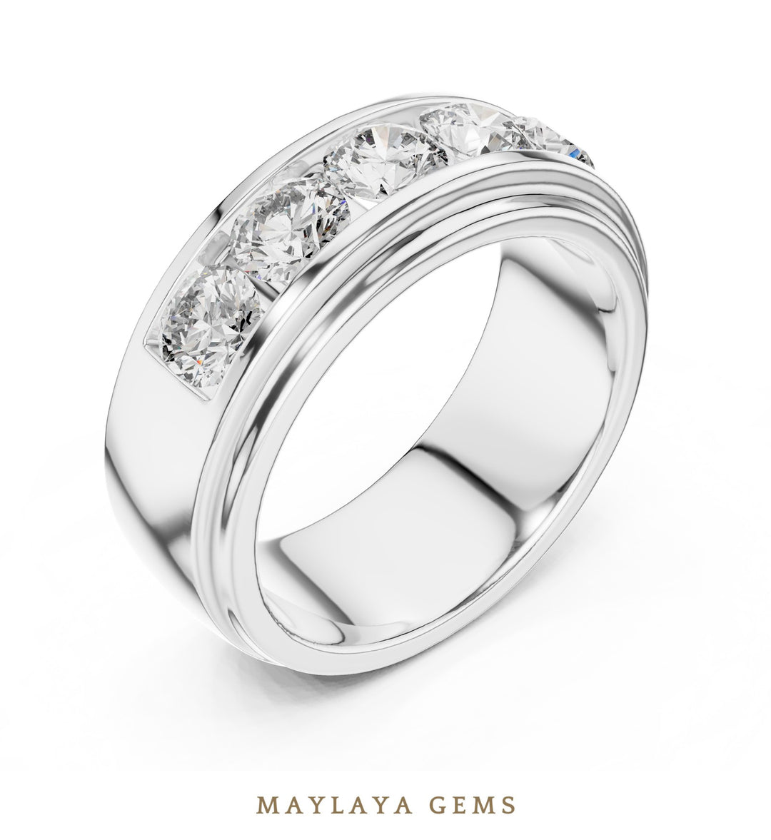 Maylaya Gems lab-grown diamond ring in white gold