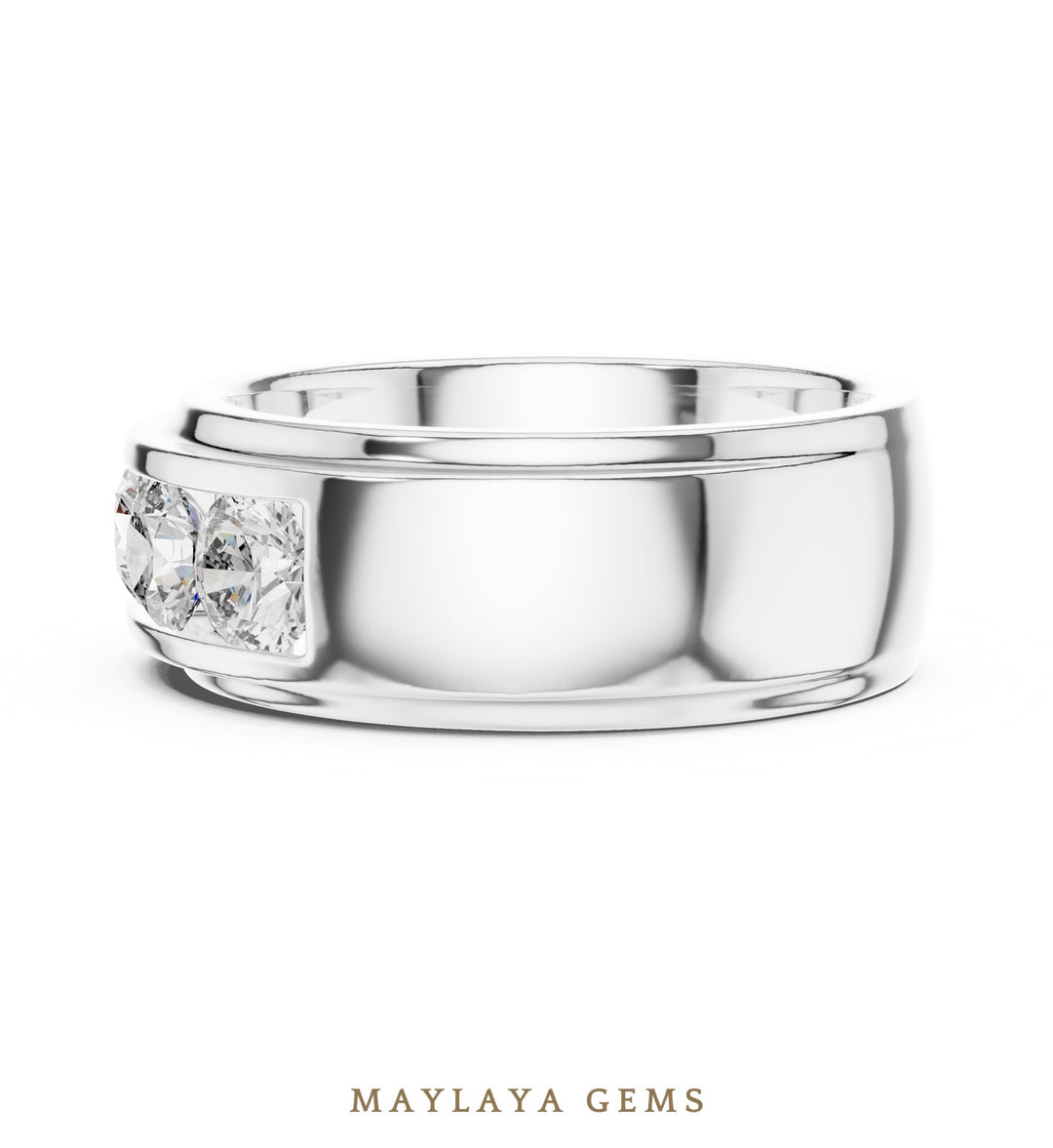 Maylaya Gems lab-grown diamond ring in white gold