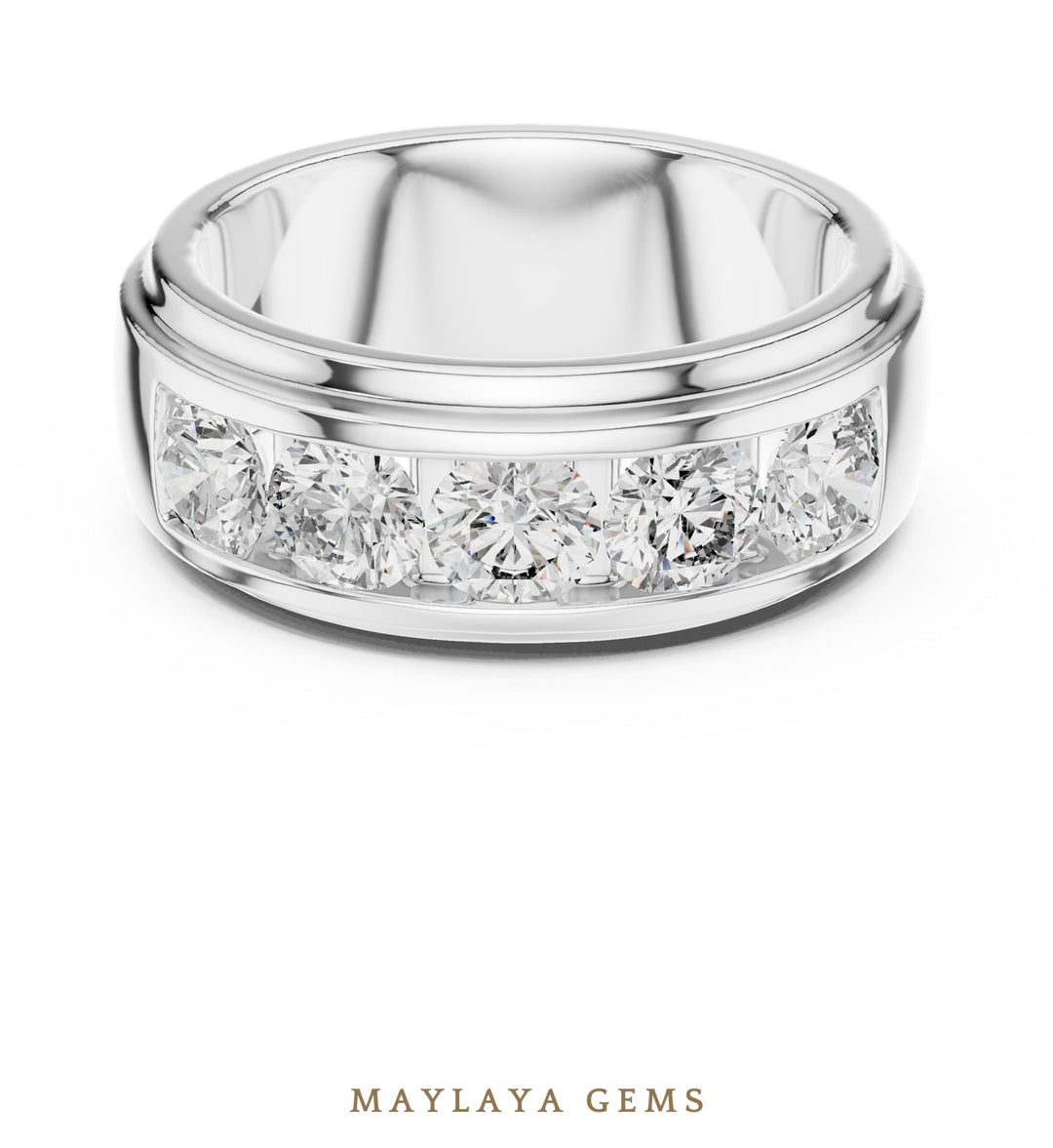 Maylaya Gems lab-grown diamond ring in white gold