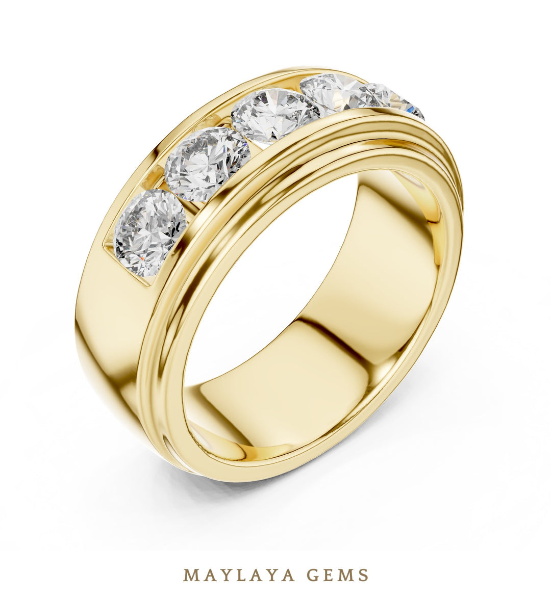 Maylaya Gems lab-grown diamond ring in yellow gold