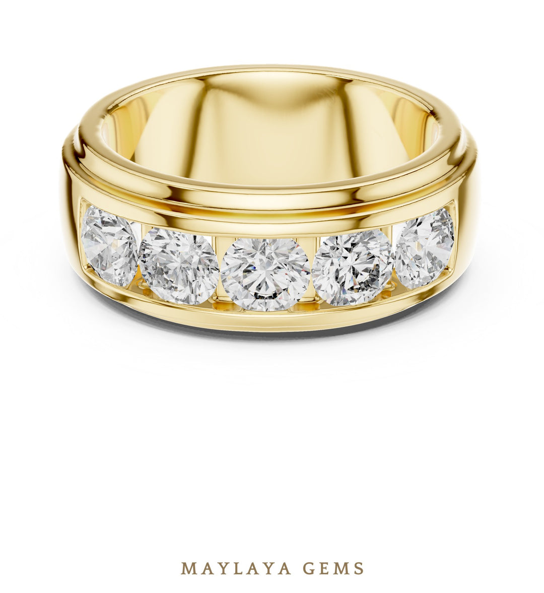 Maylaya Gems lab-grown diamond ring in yellow gold