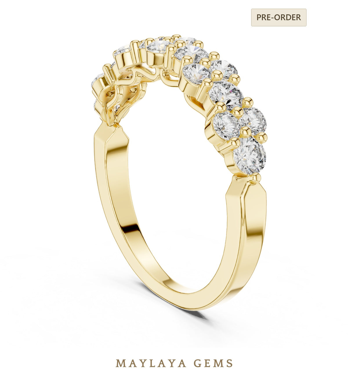 Maylaya gems lab grown diamond ring in yellow gold