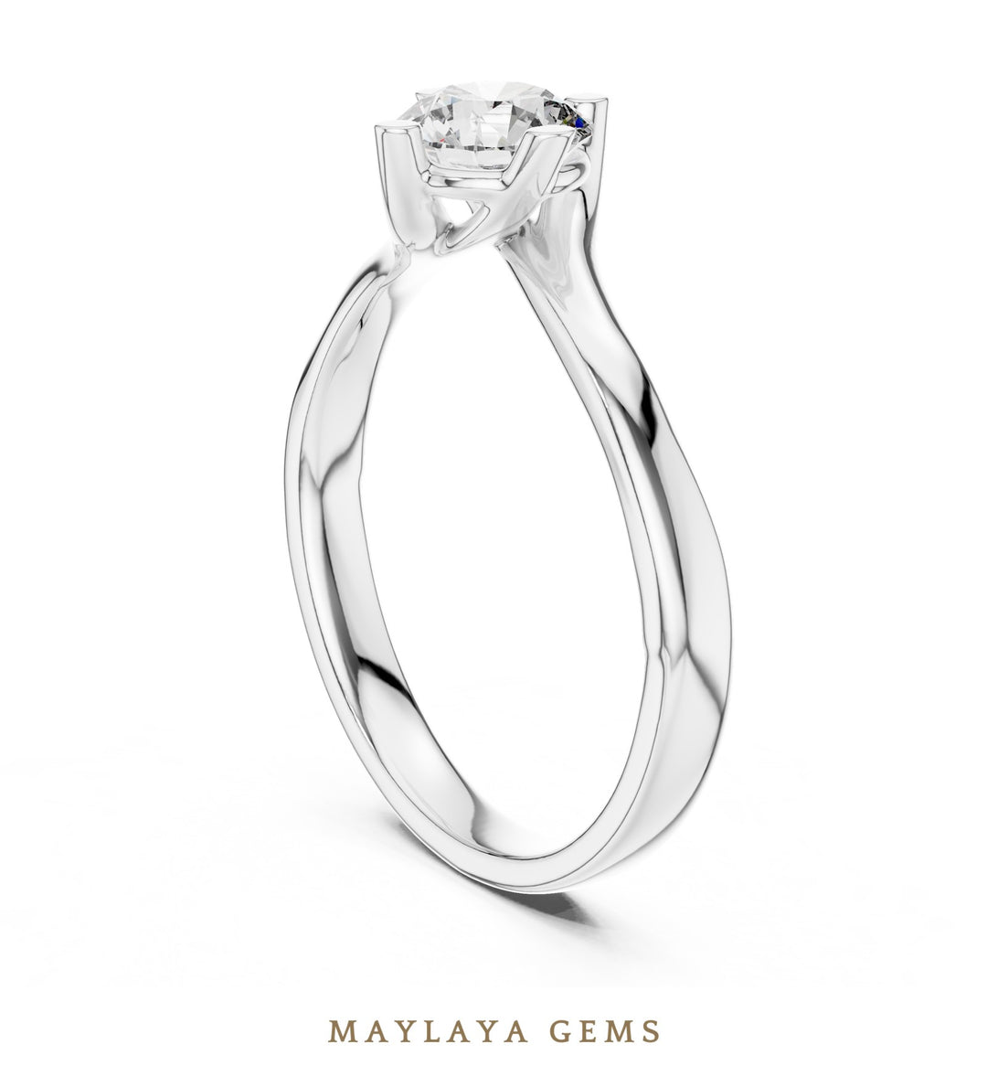 Maylaya Gems lab-grown diamond ring in white gold