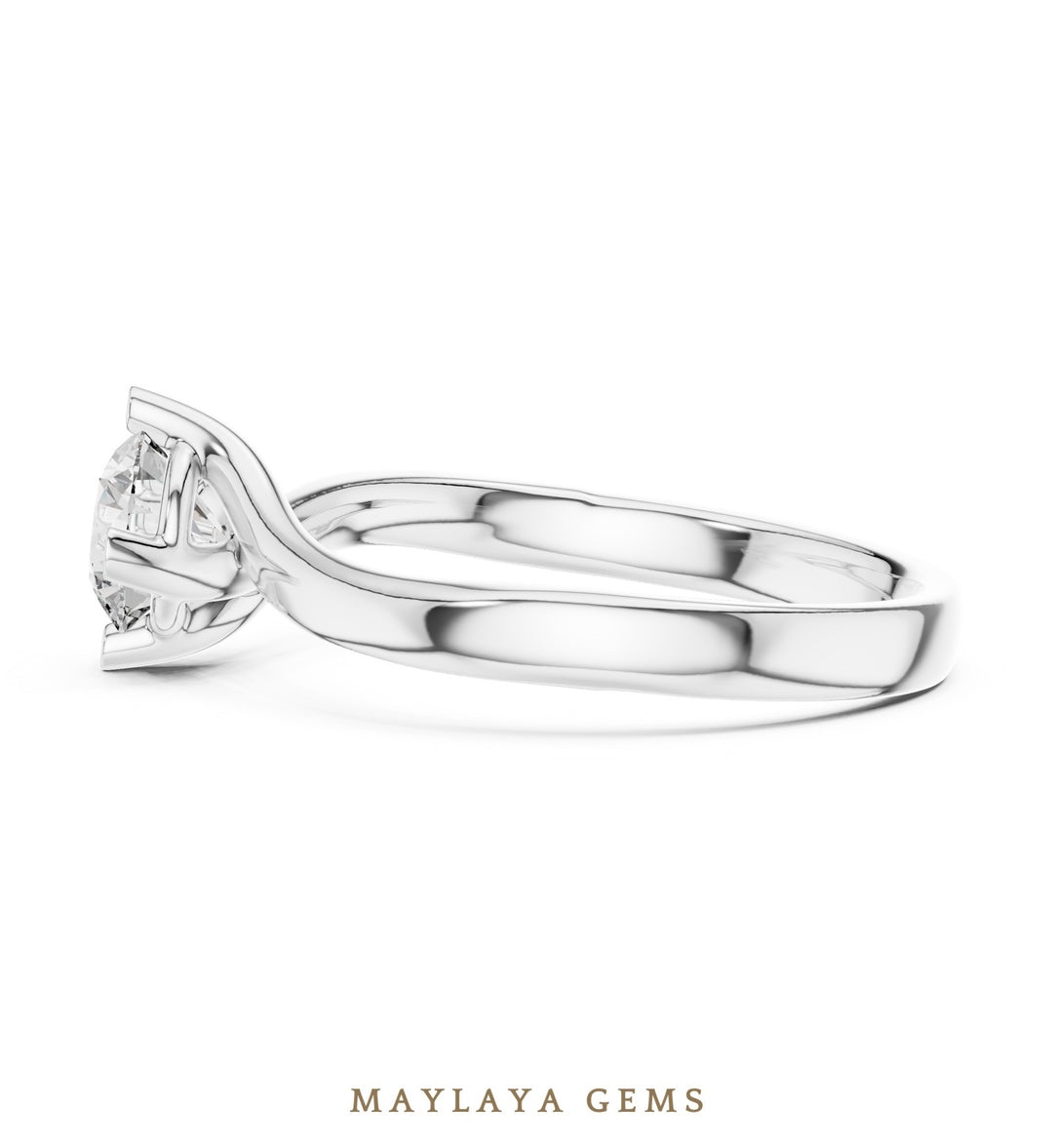 Maylaya Gems lab-grown diamond ring in white gold