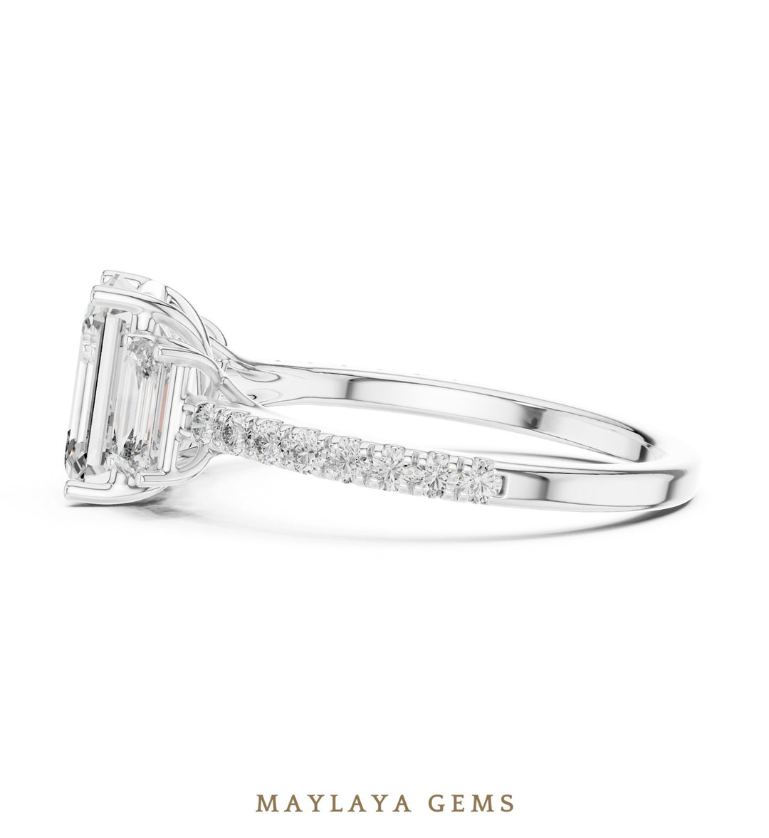 Maylaya Gems lab-grown diamond ring in white gold