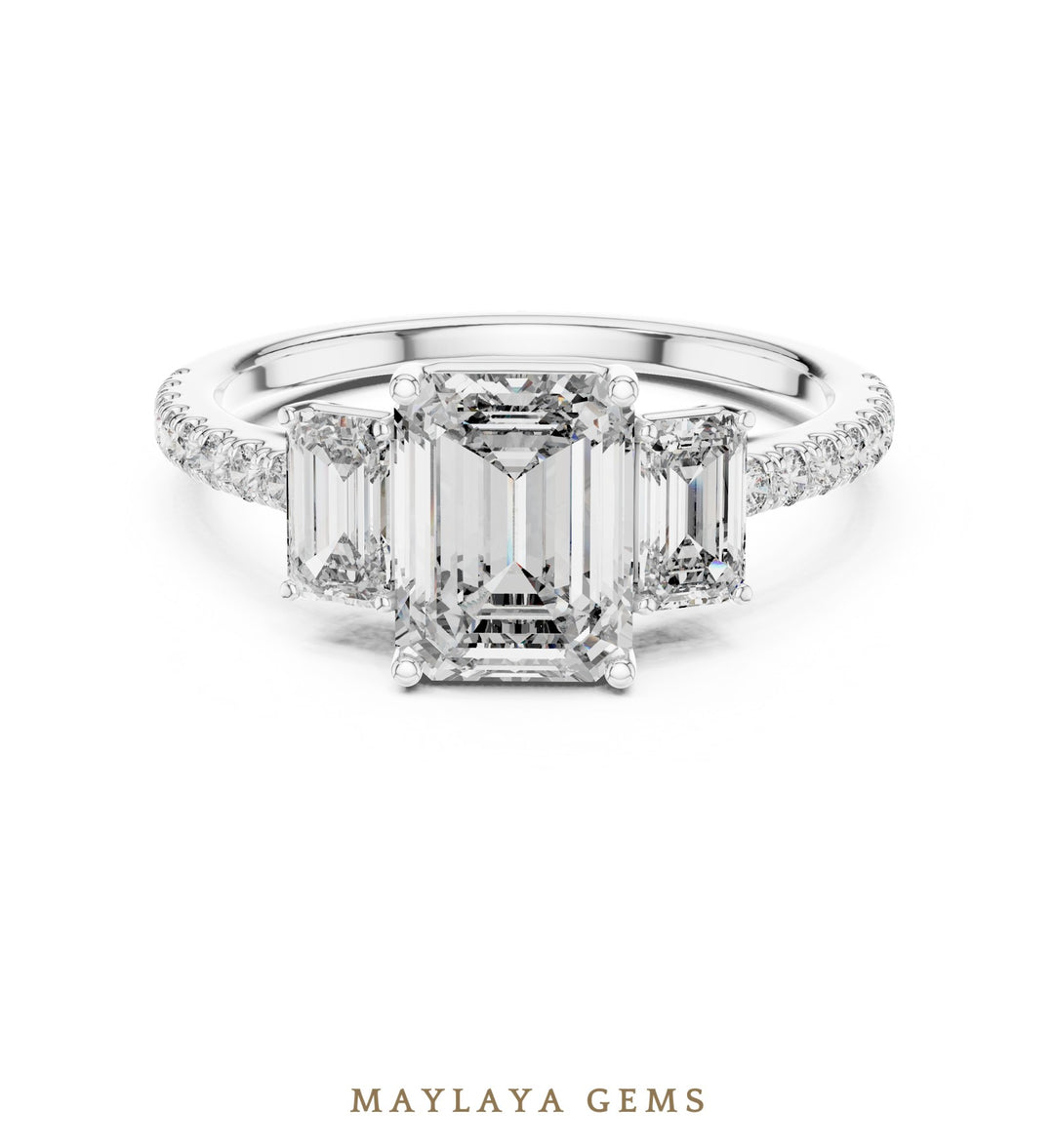 Maylaya Gems lab-grown diamond ring in white gold