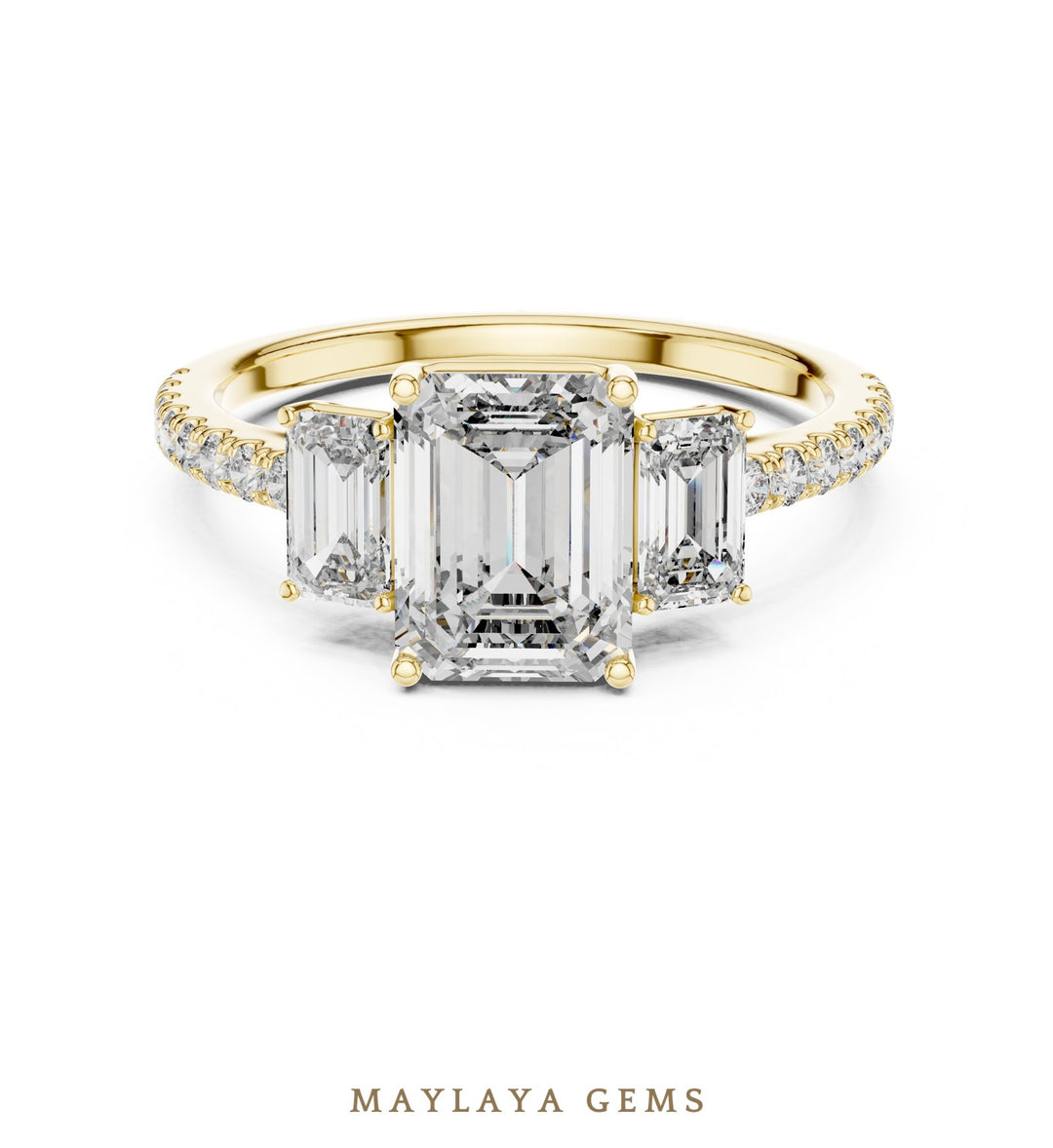 Maylaya Gems lab-grown diamond ring in yellow gold