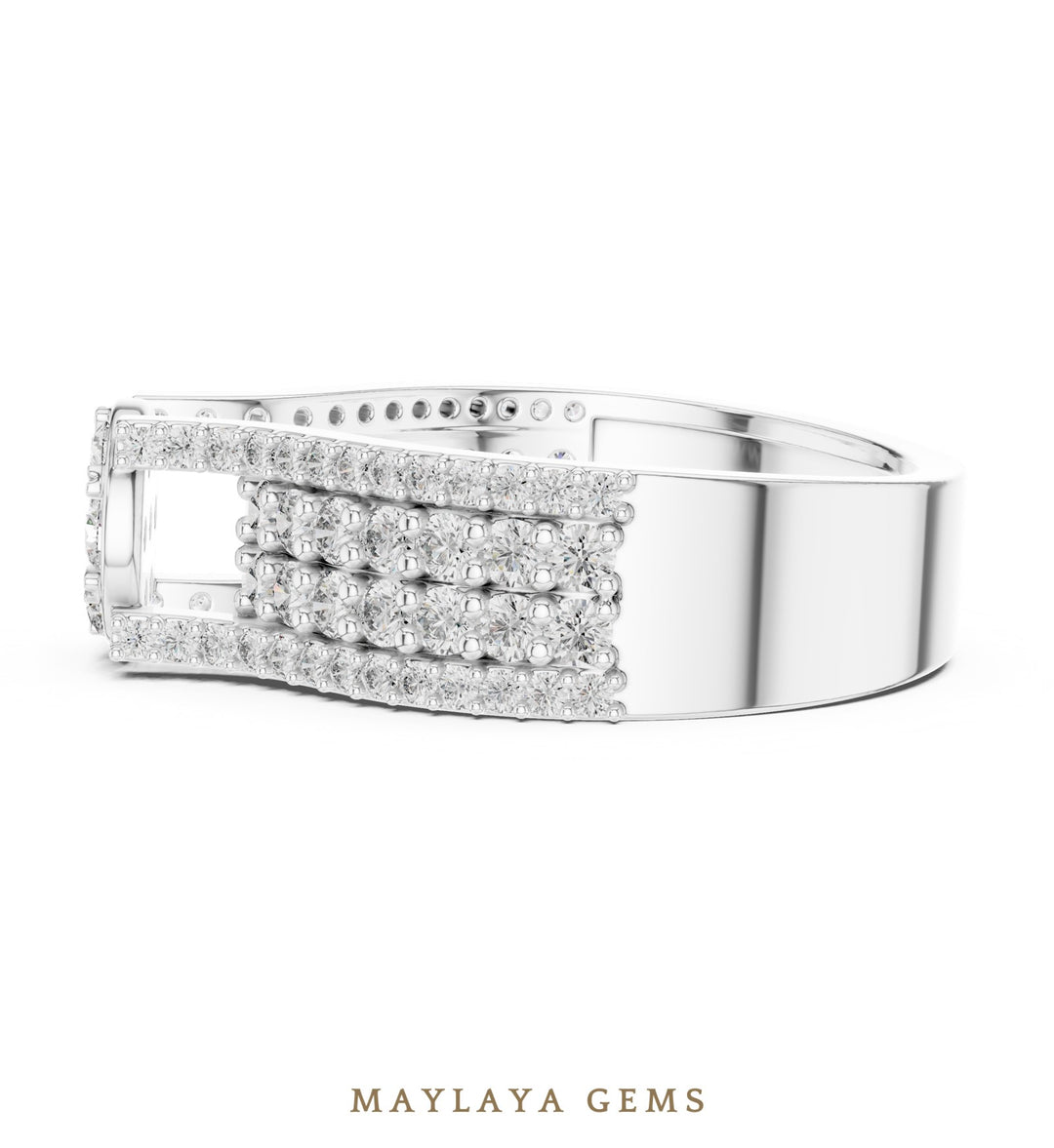 Maylaya Gems lab-grown diamond ring in white gold